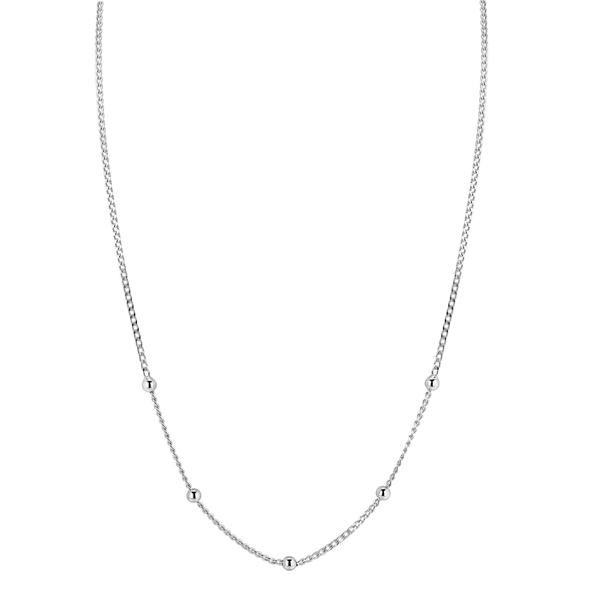 ZINZI zlv. collier gourmet en bolletjes 42+3cm