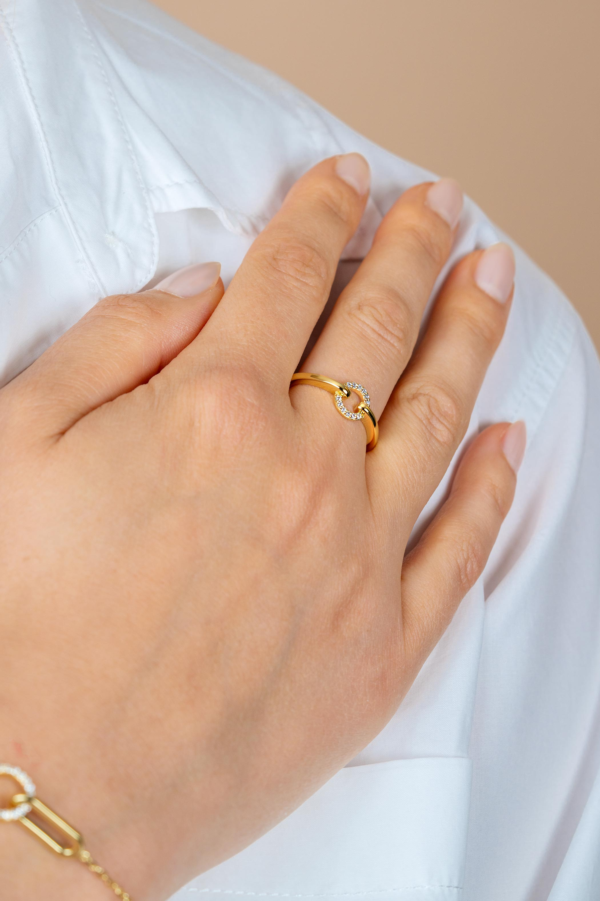 ZINZI zlv. ring gg.verg. open rondje zirconia's mt.52