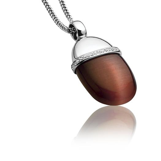 Zinzi silberner Anhänger braun ZIH794C