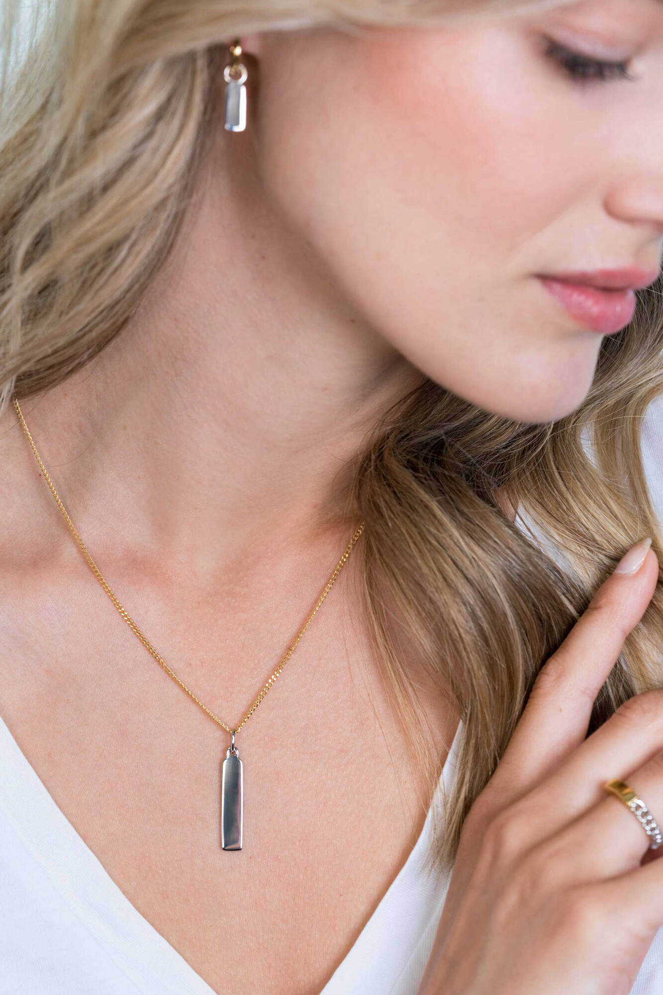 ZINZI silberner Anhänger 32mm längliche Platte ZIH2213