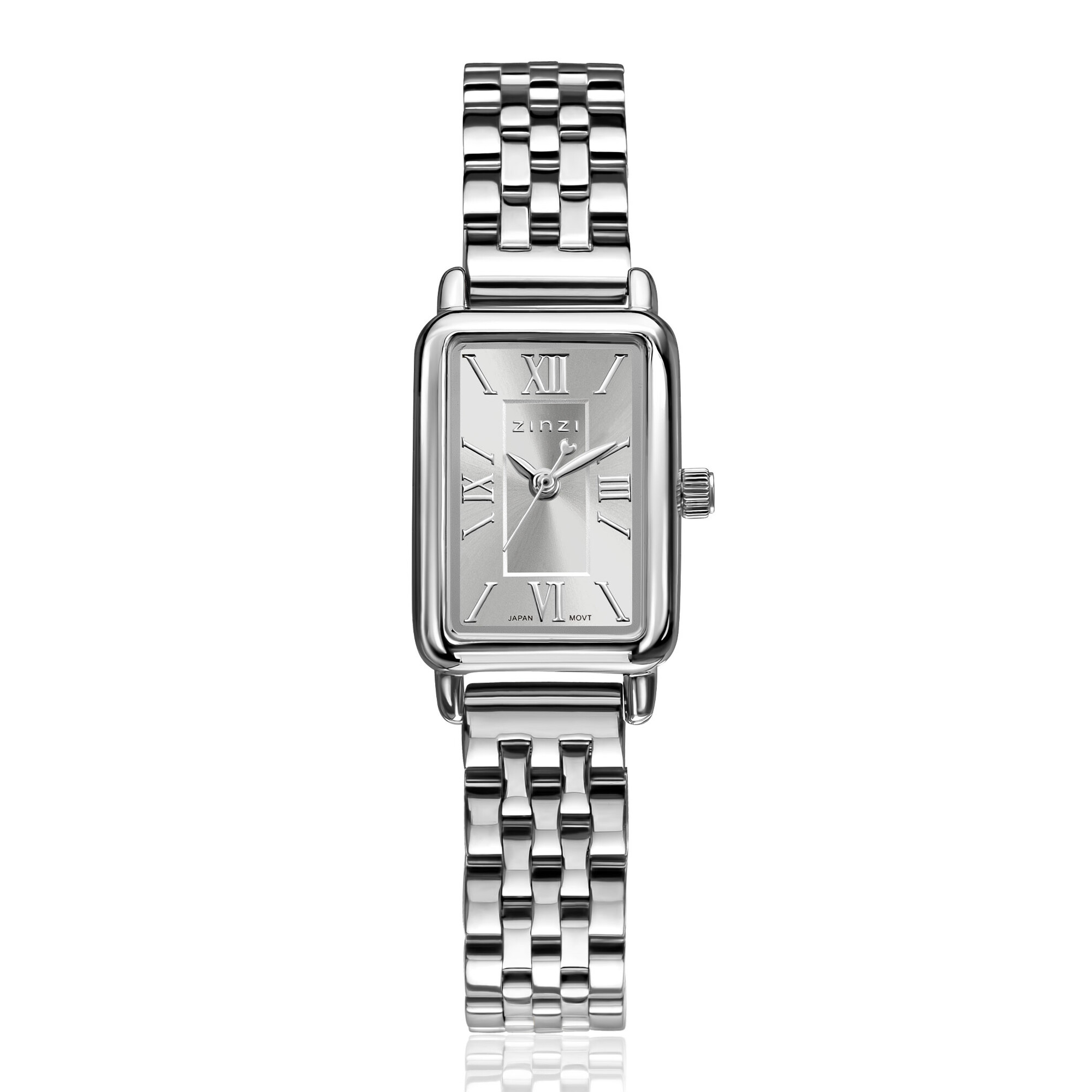 Zinzi horloge 22mm zilverkl. w.plaat stln.band