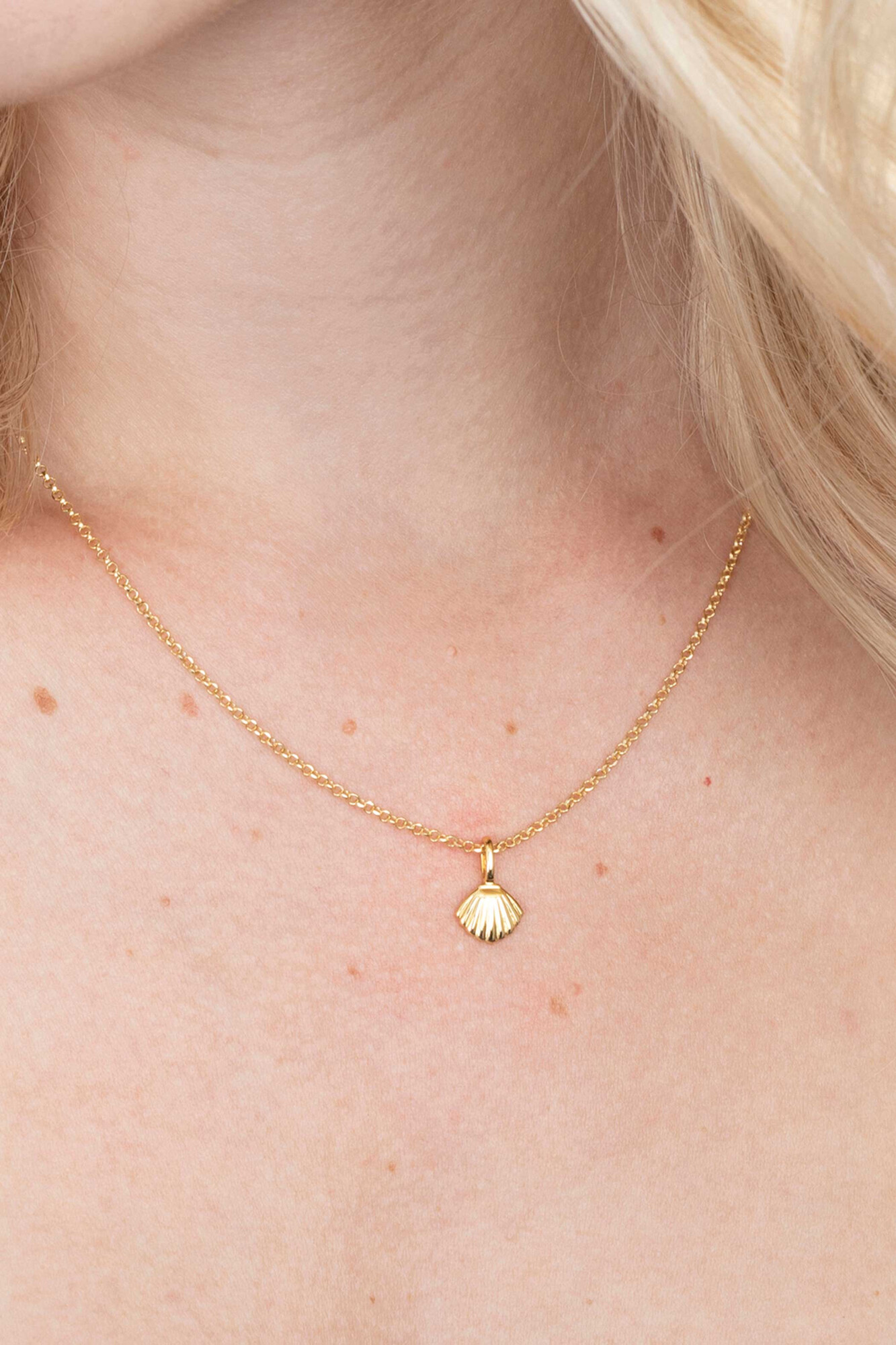 ZINZI silberner Anhänger gelbvergoldet Muschel ZIH2062G