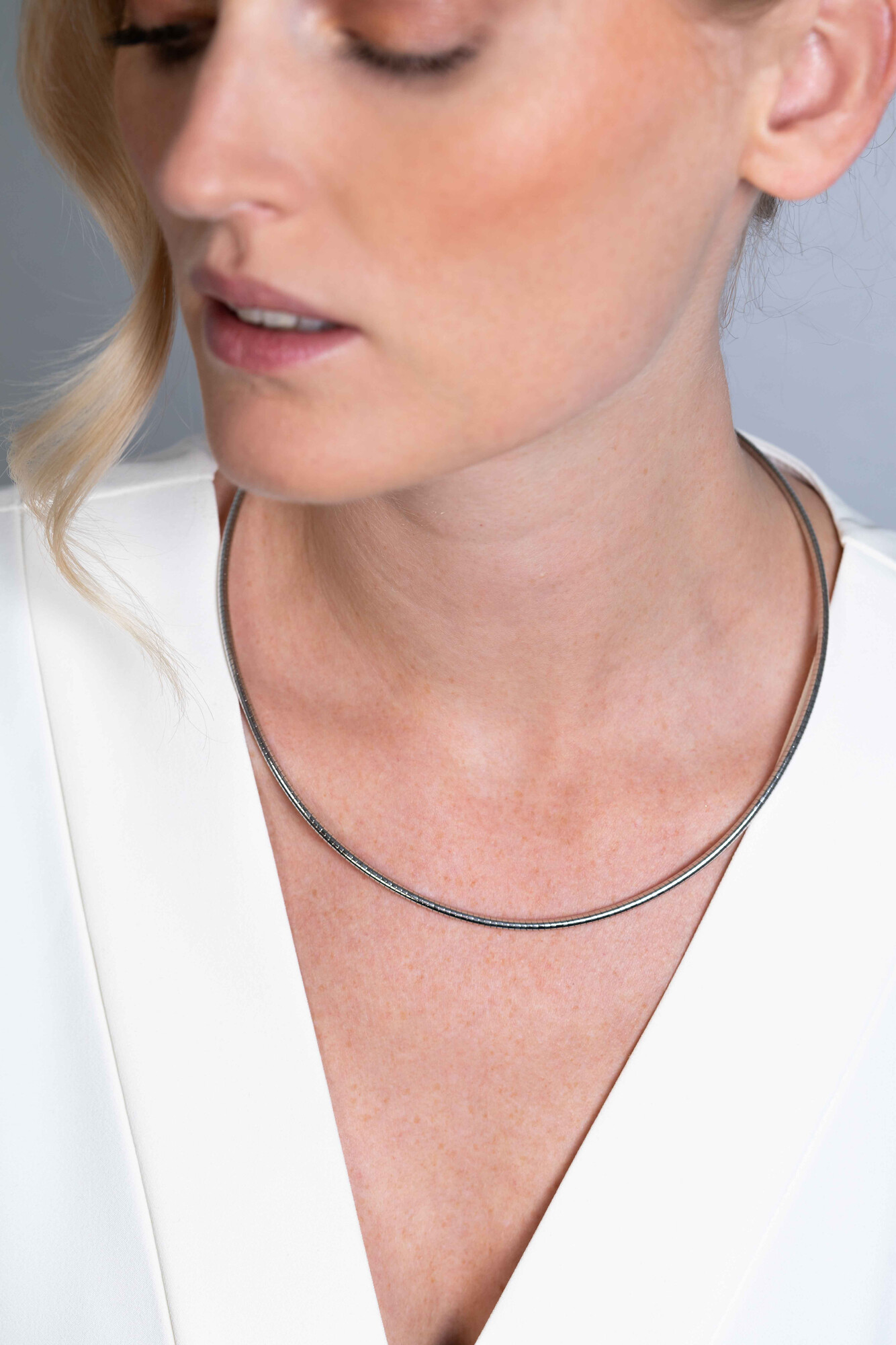 48cm Zinzi silberne omega Halskette 3mm breit ZIOM3-48