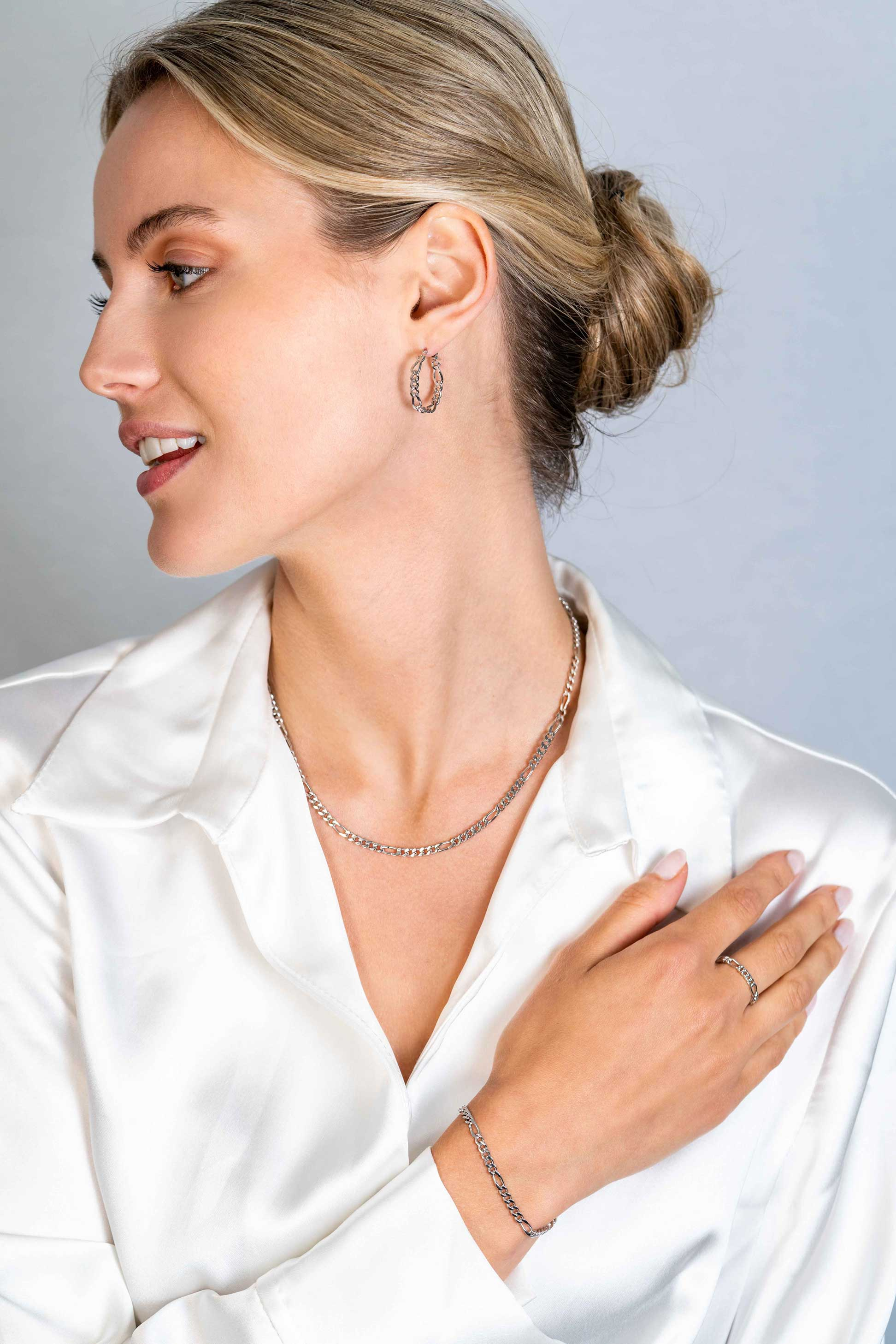 ZINZI zlv. armband figaro schakel 3.5mm