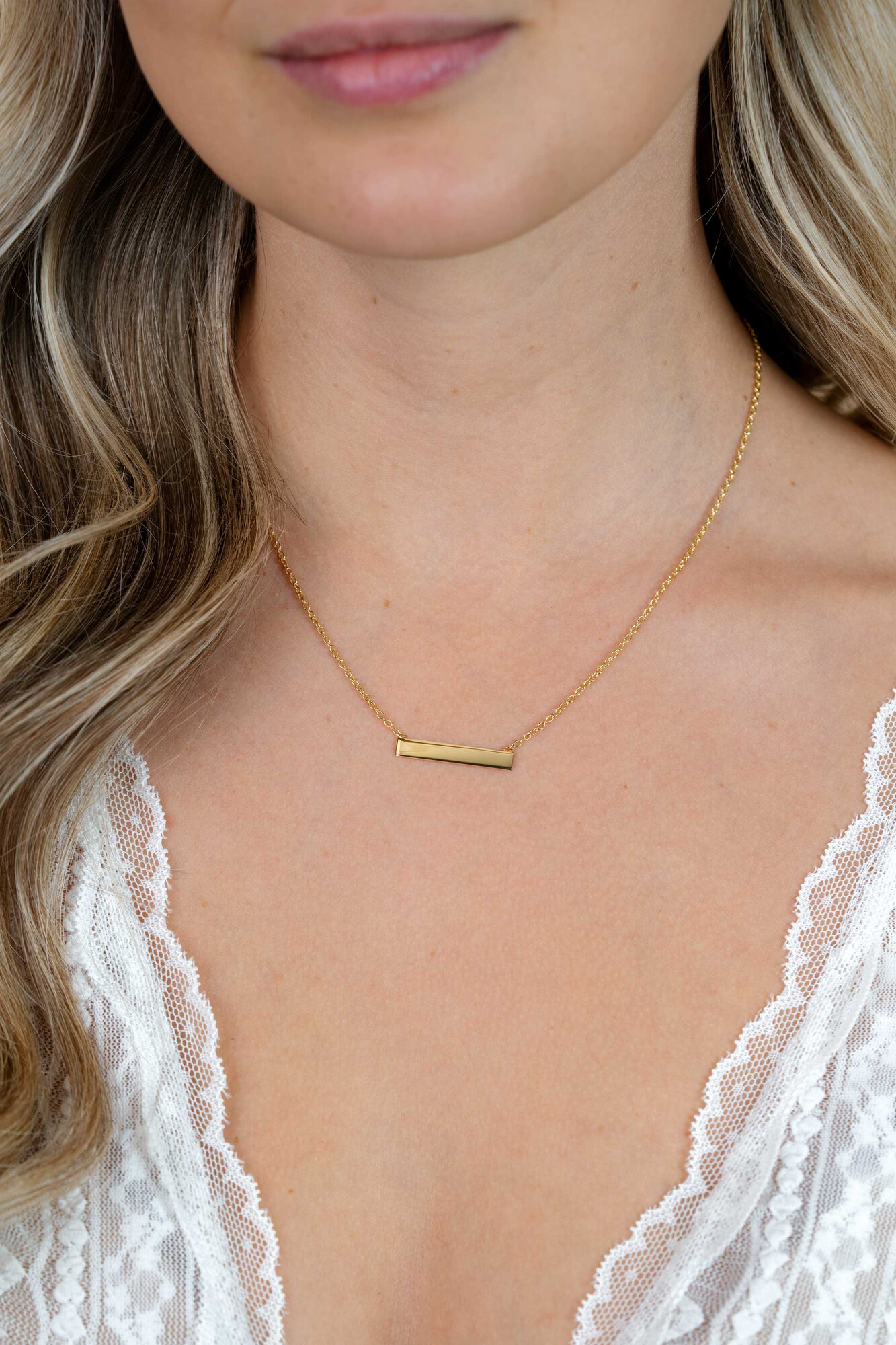 ZINZI zlv. collier gg.verguld met recht plaatje