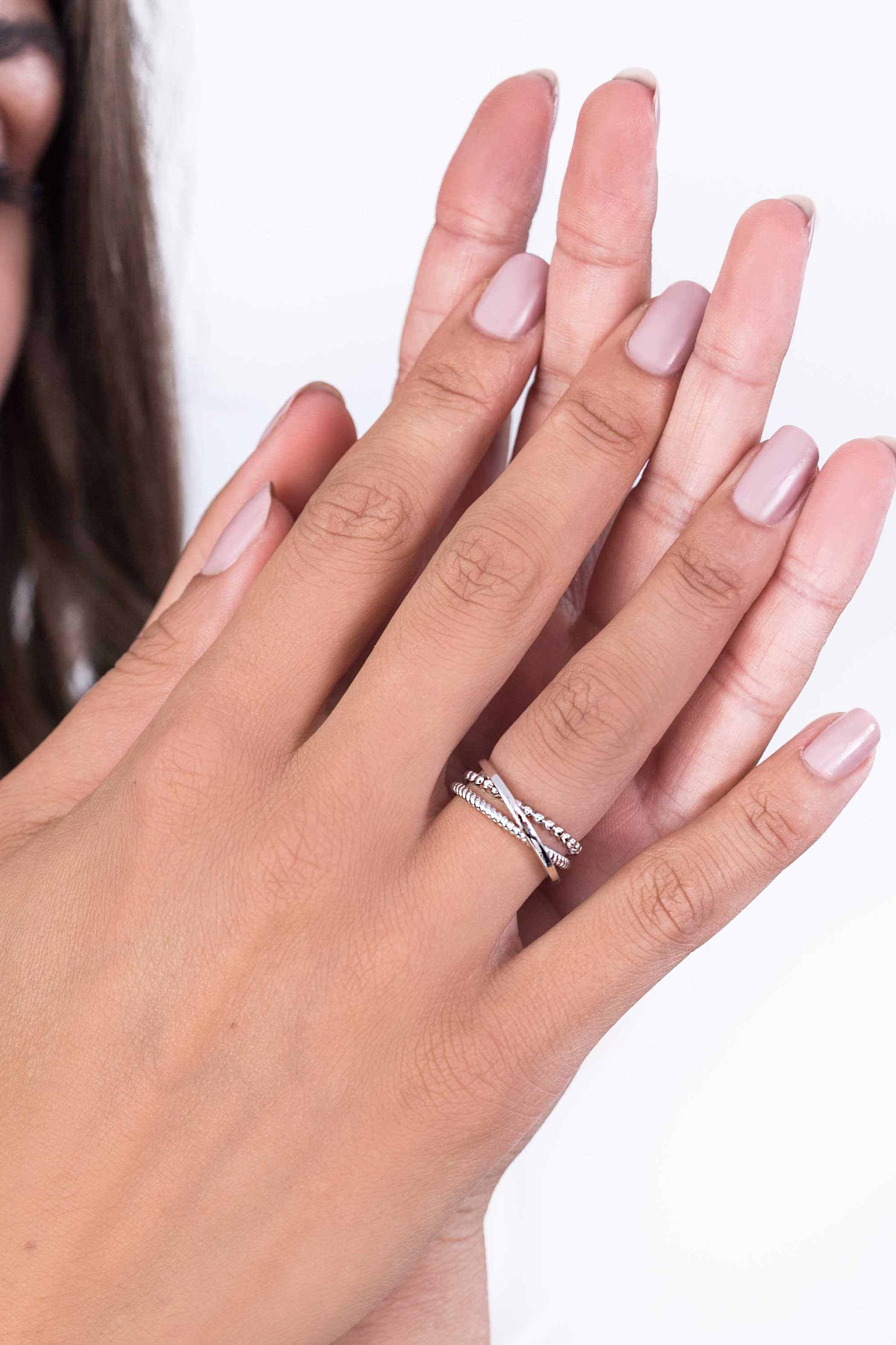 ZINZI silberner cross-over Ring ZIR1361