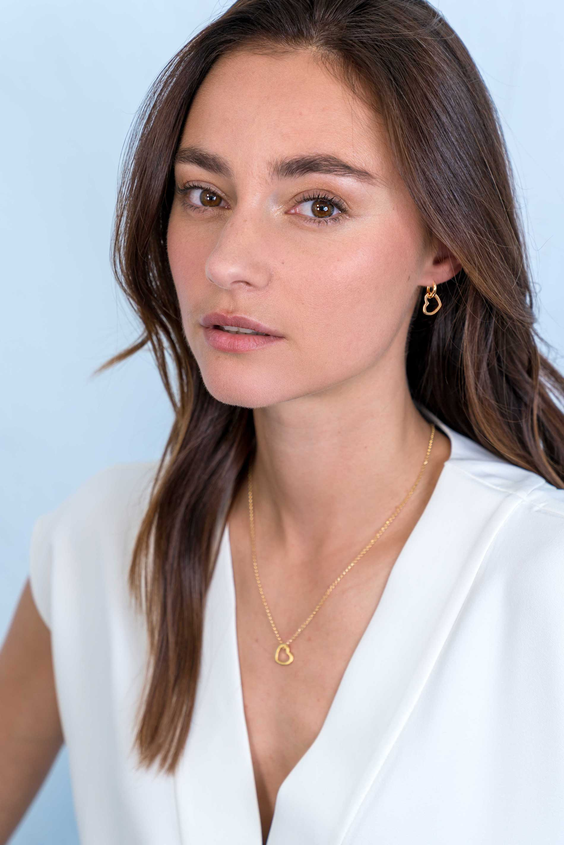 ZINZI silberne Ohrhänger 14K gelb vergoldet 12mm offen Herzen ZICH2197G