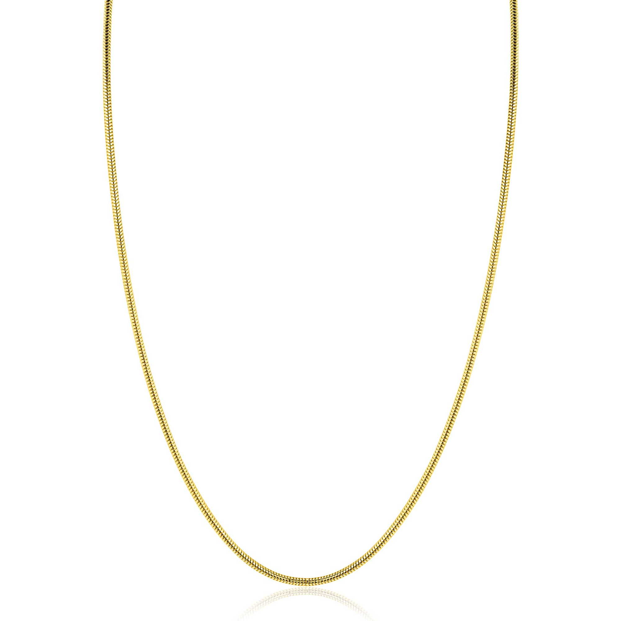 ZINZI zlv. slangen collier gg.verg. rond 1.7mm