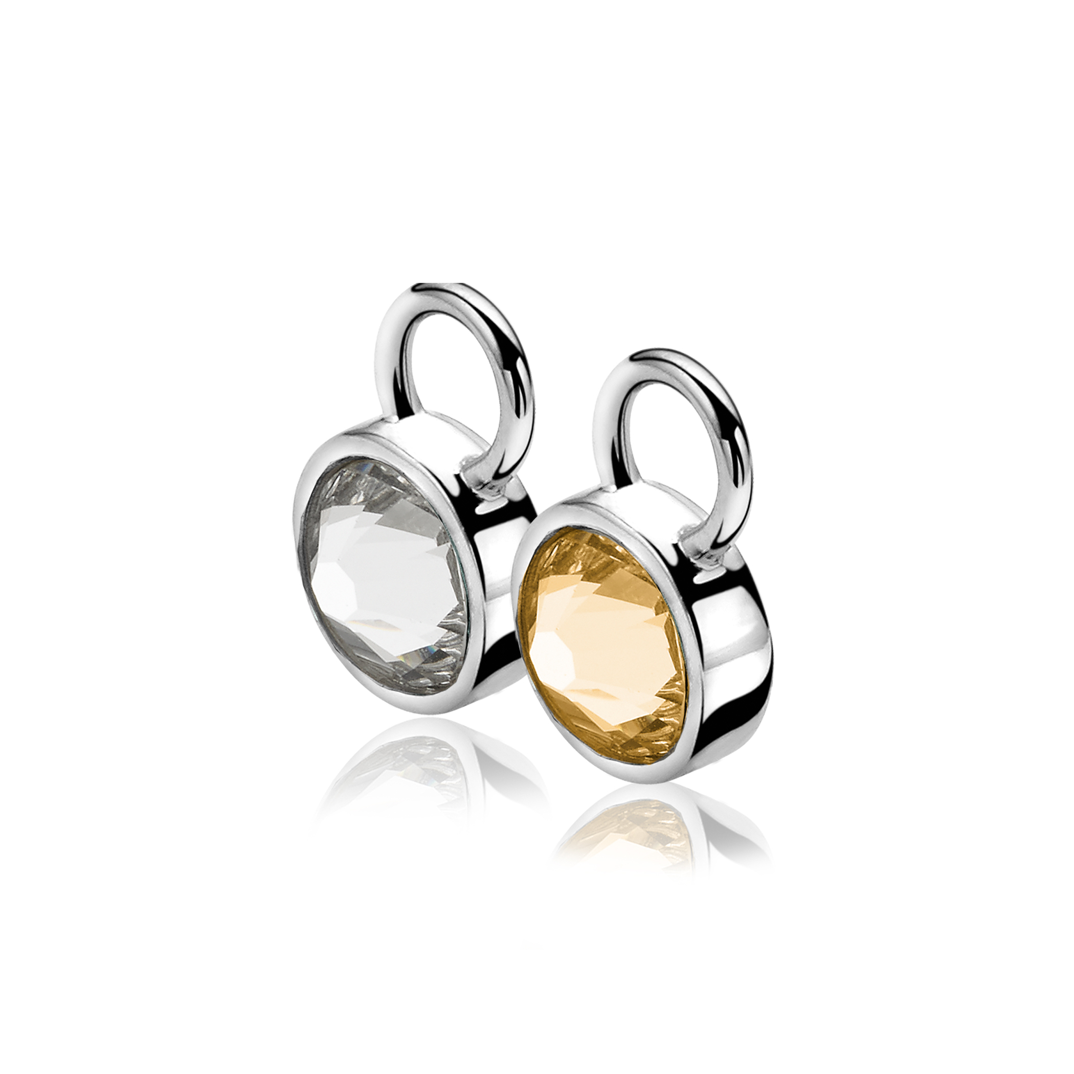 ZINZI silberne Ohrhänger champagner  weiß ZICH1006C