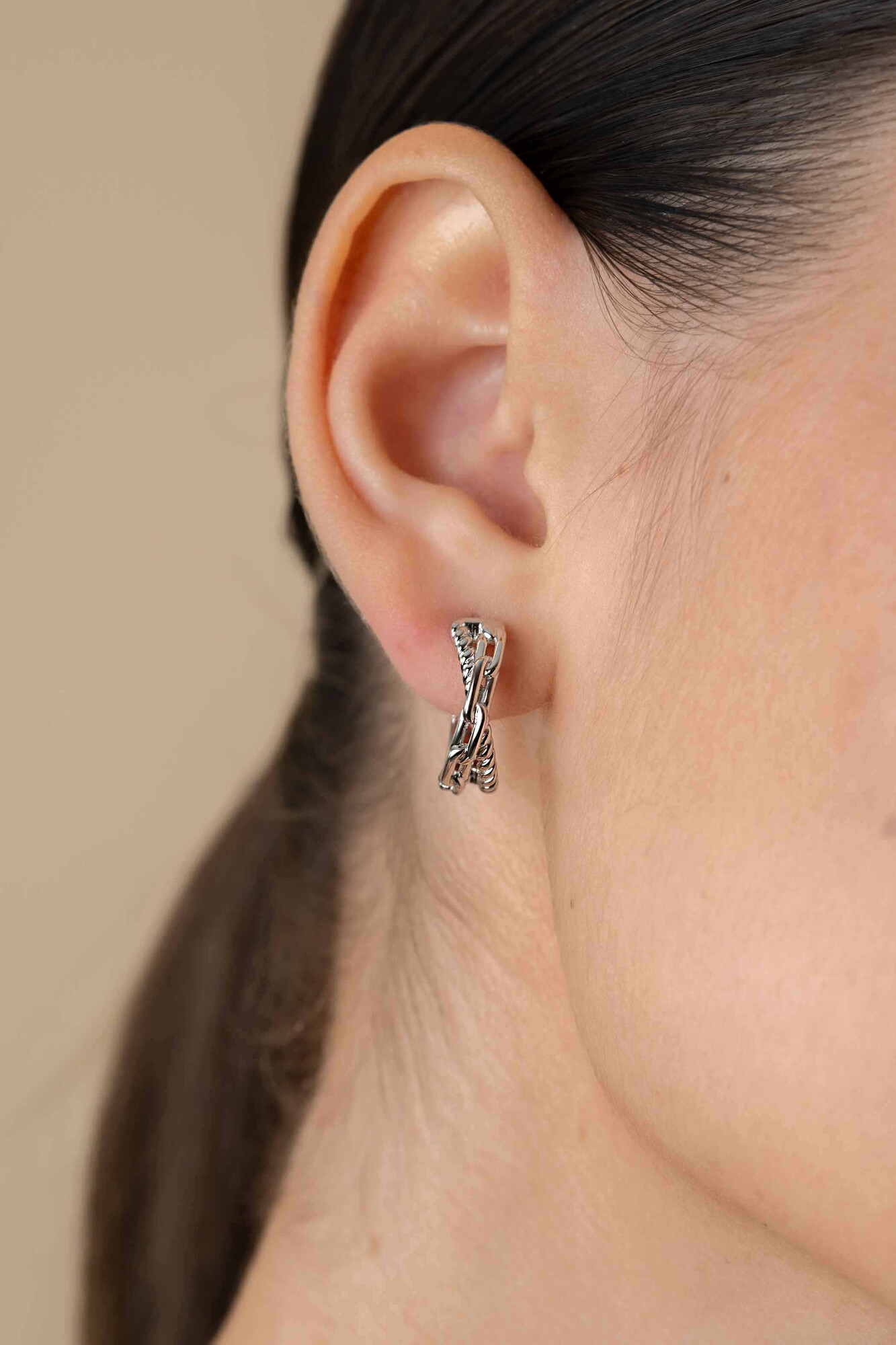 ZINZI zlv. oorringen cross-over paperclip/gedraaid