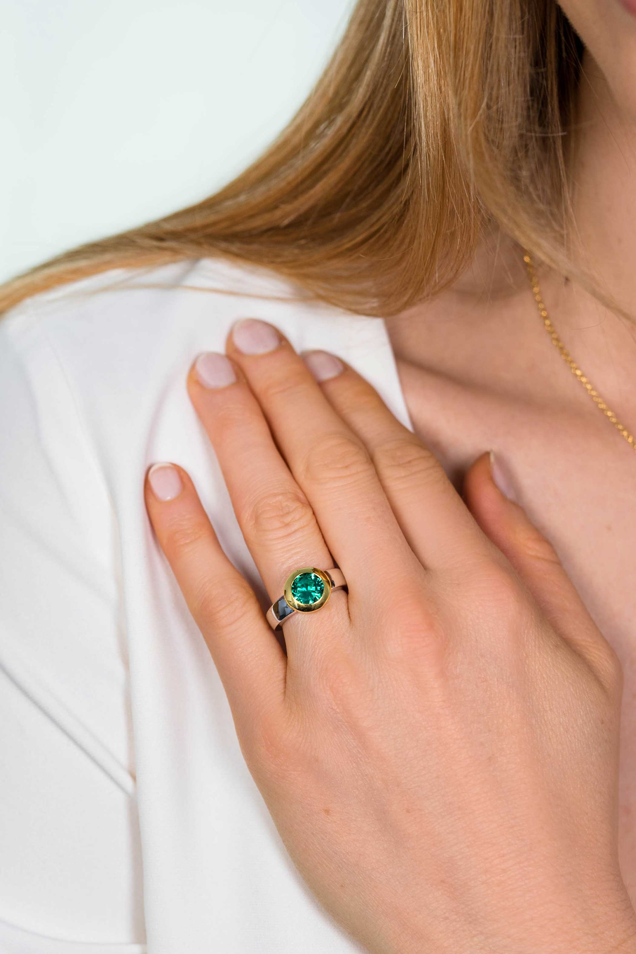 ZINZI silberner Wechselring gelb vergoldet rund ZIR2