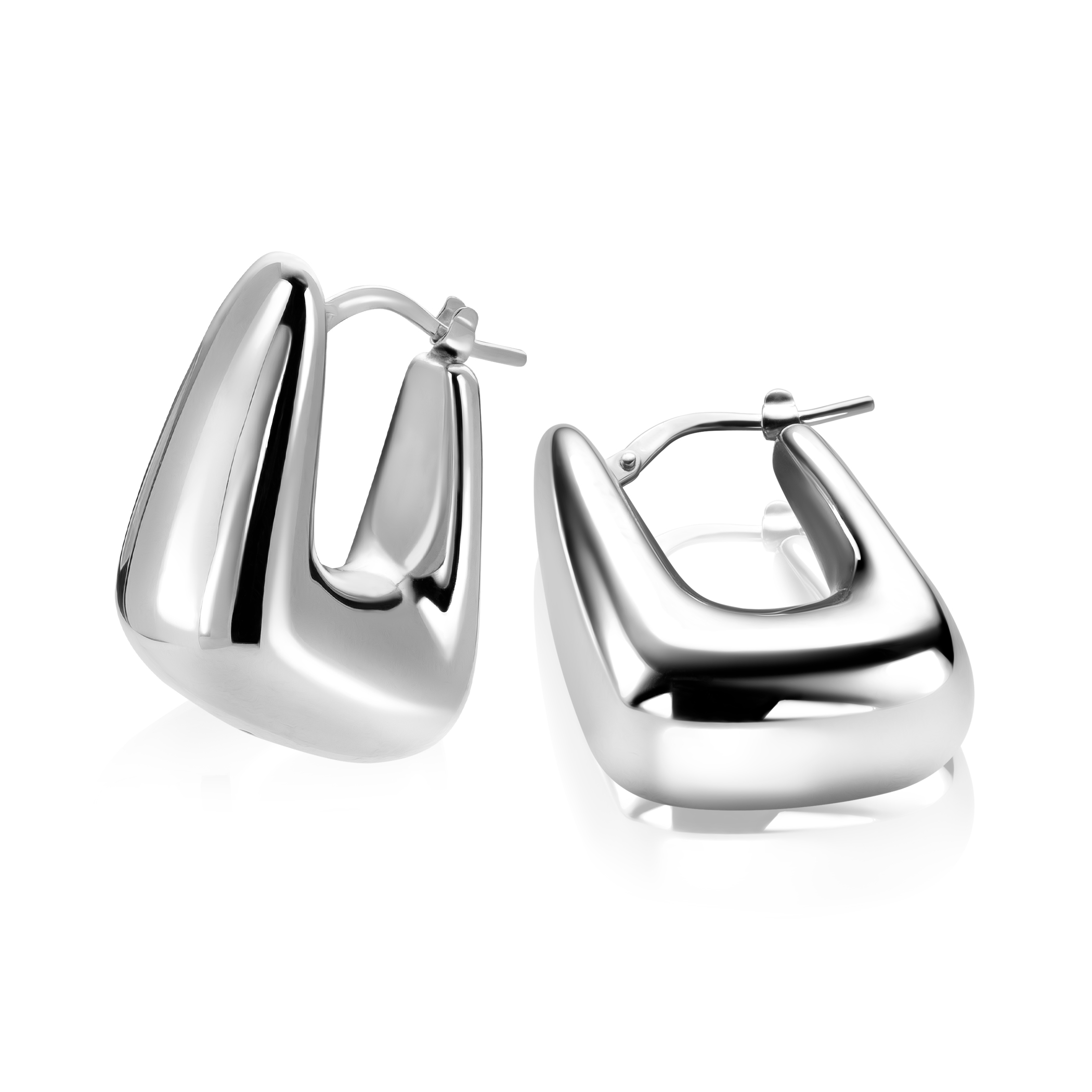 ZINZI zlv. oorringen scheve rechthoek breed