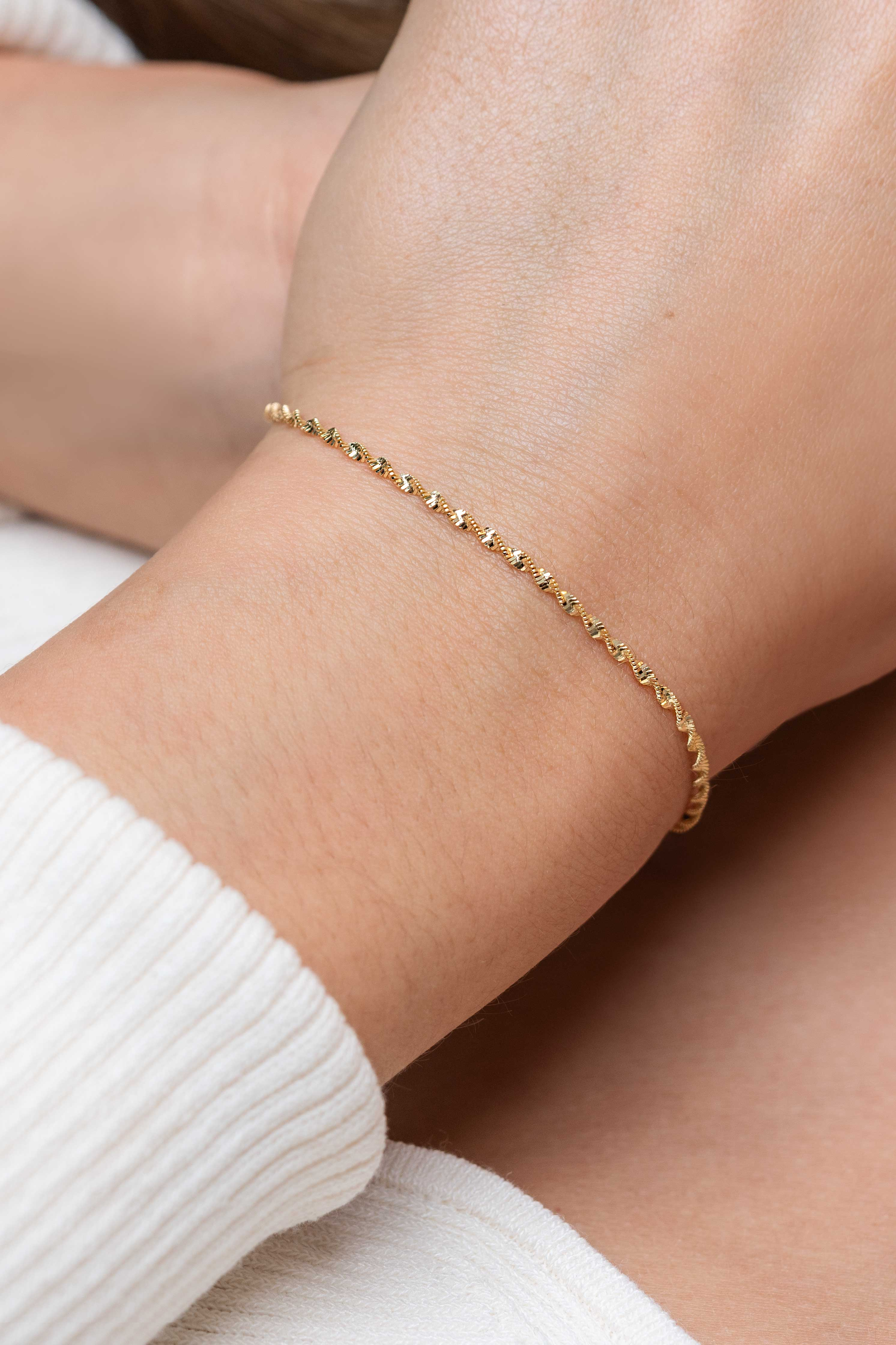 ZINZI zlv. armband geel verguld singapore schakel