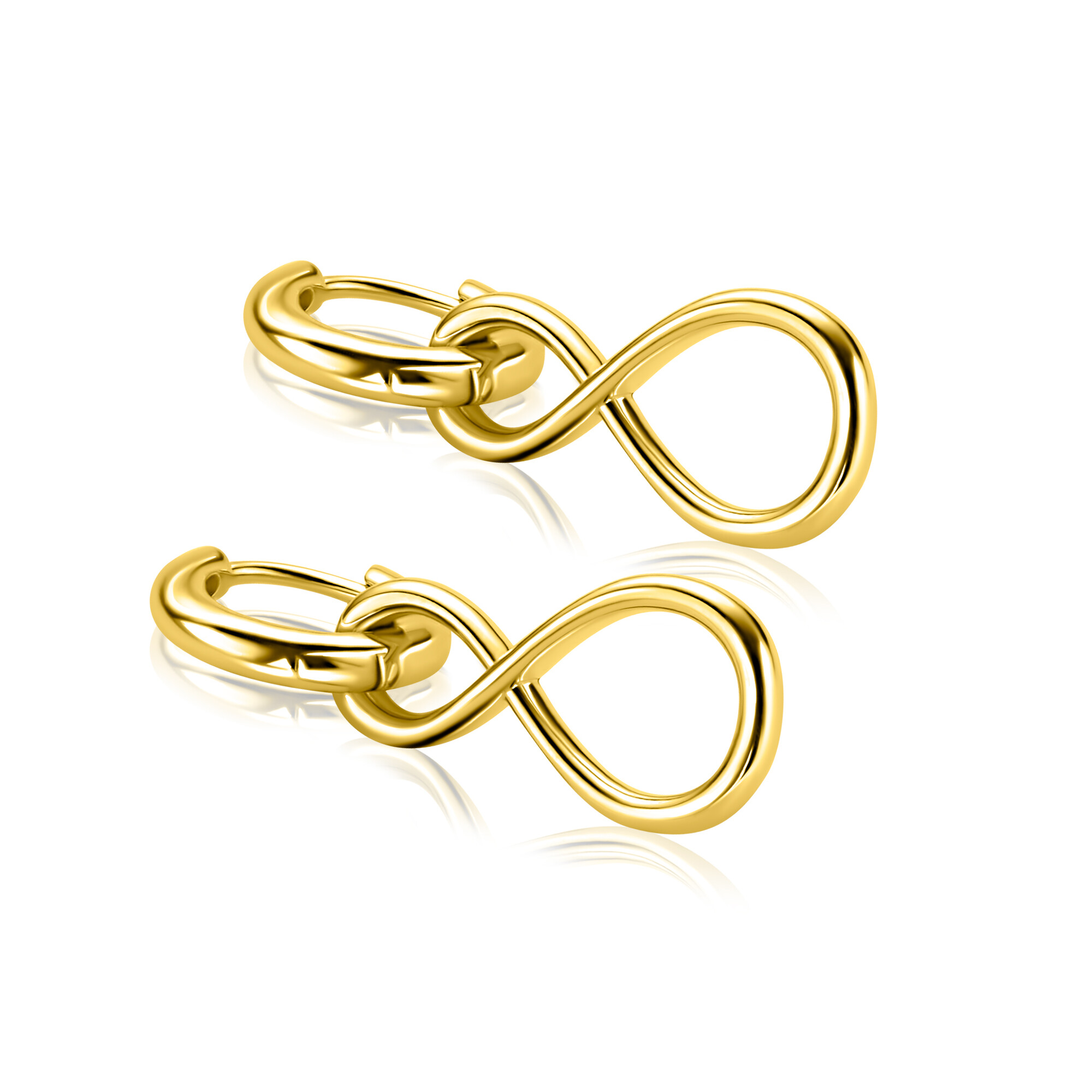 ZINZI zlv. oorbedels geel verguld infinity