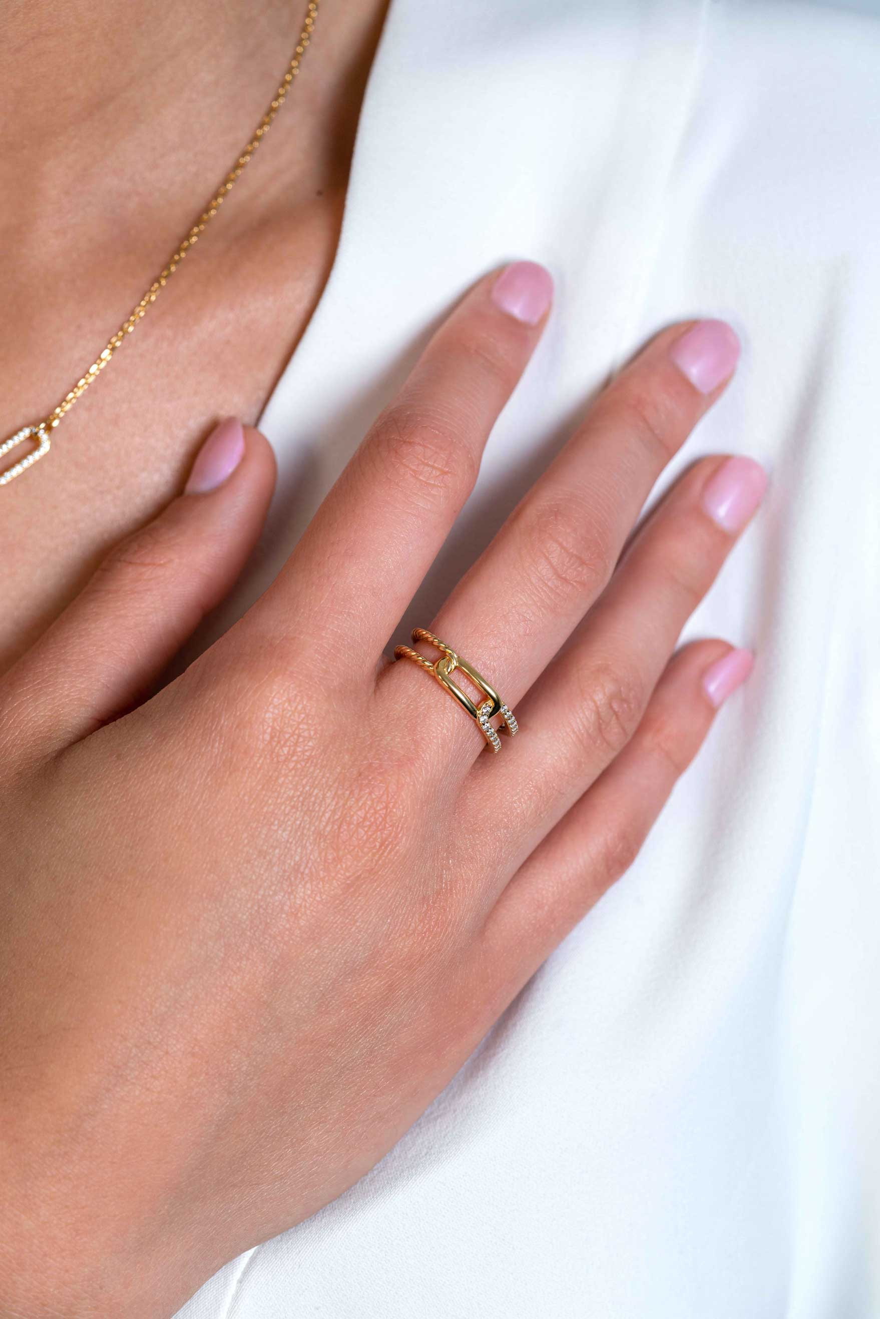 ZINZI zlv.ring gg.verg. 3 schakels glad/bew/zirc.mt.60