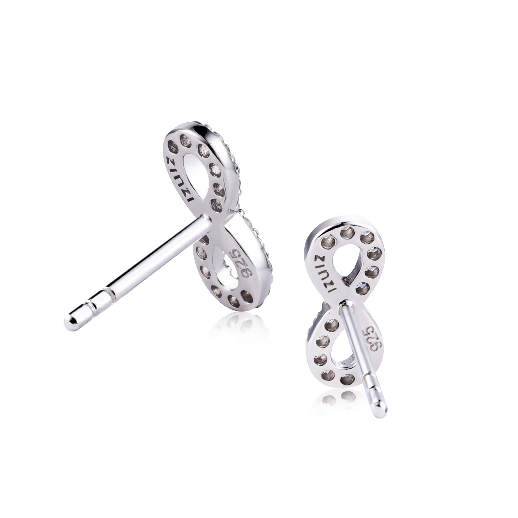 Zinzi silberne Ohrstecker infinity  weiß ZIO1065Z
