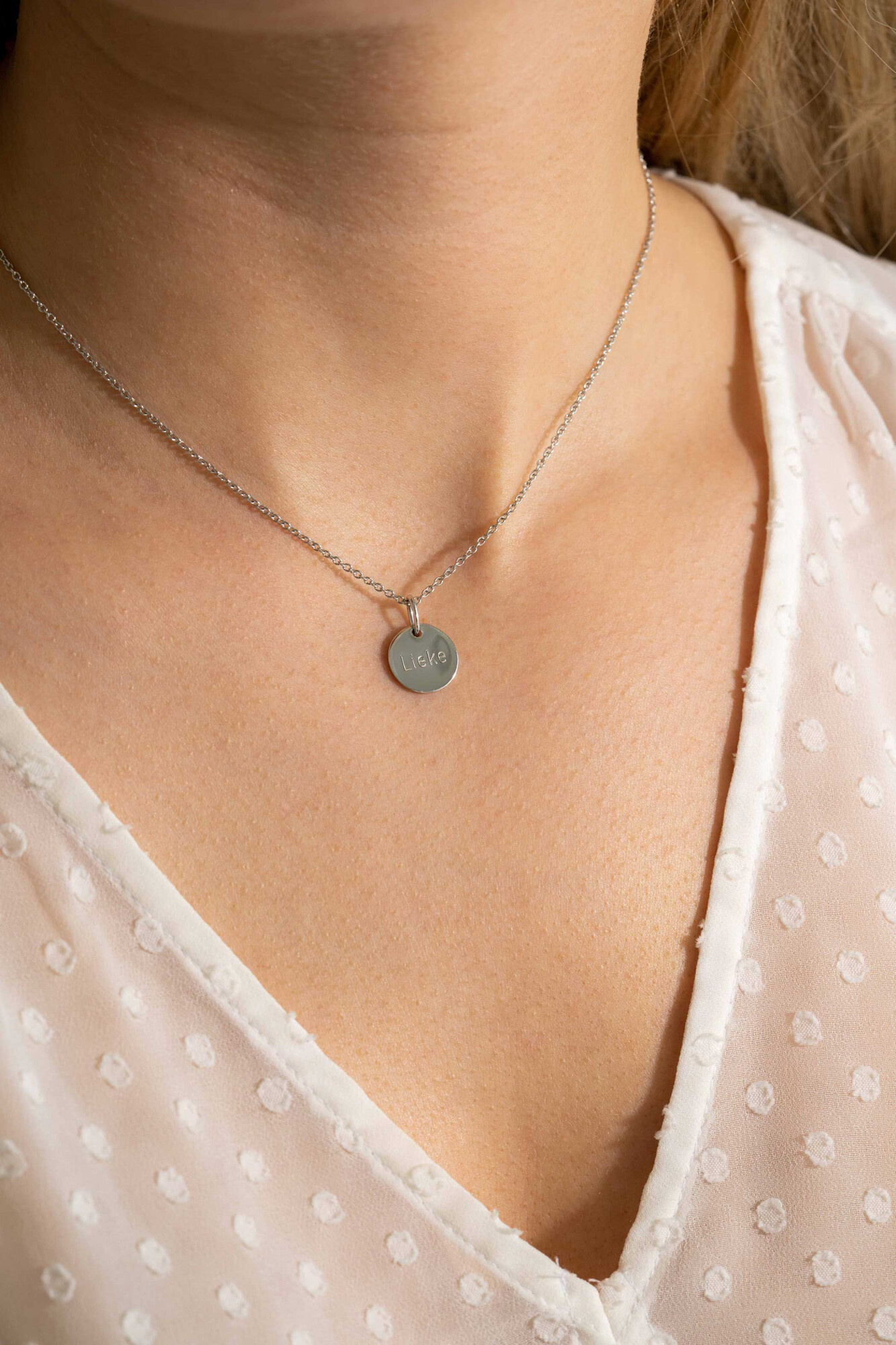 ZINZI zlv. hanger rond plaatje 12mm