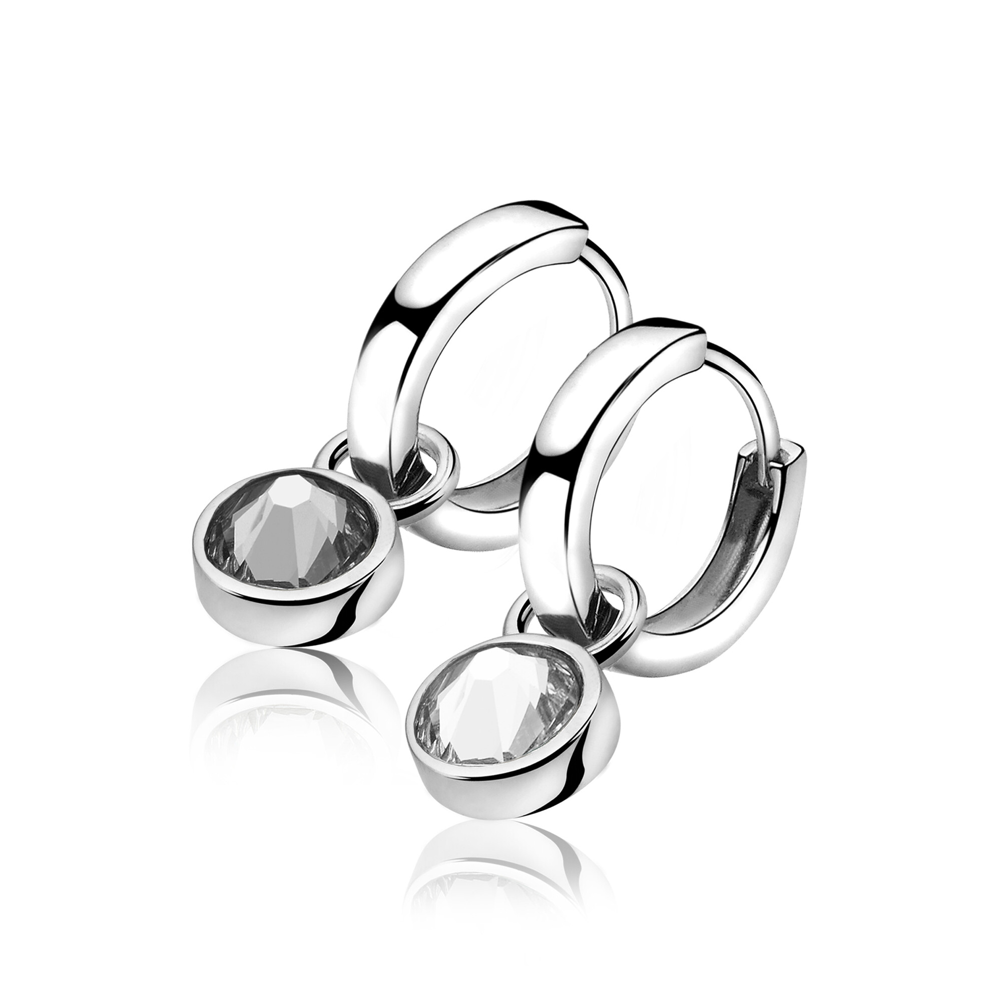 ZINZI silberne Ohrhänger schwarz  weiß ZICH1006Z