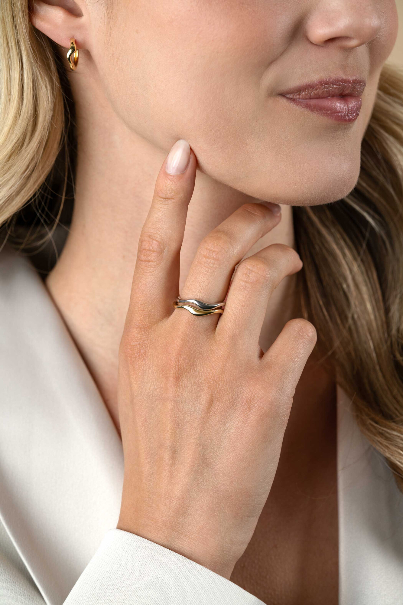 ZINZI vergoldeter Silberring organisch geformt, 3,5mm breit ZIR2627G