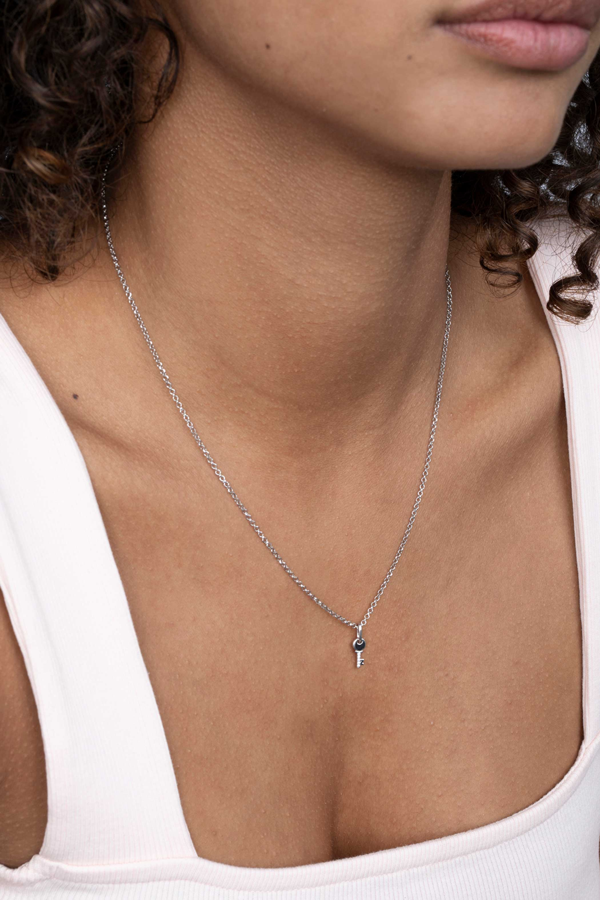 ZINZI silberner Anhänger Schlüssel weiß ZIH2081