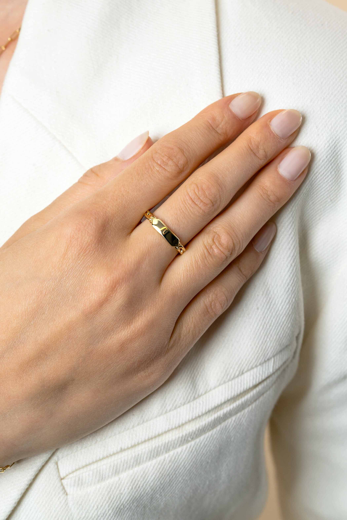 ZINZI zlv. ring gg.verg. paperclip met plaatje mt.60