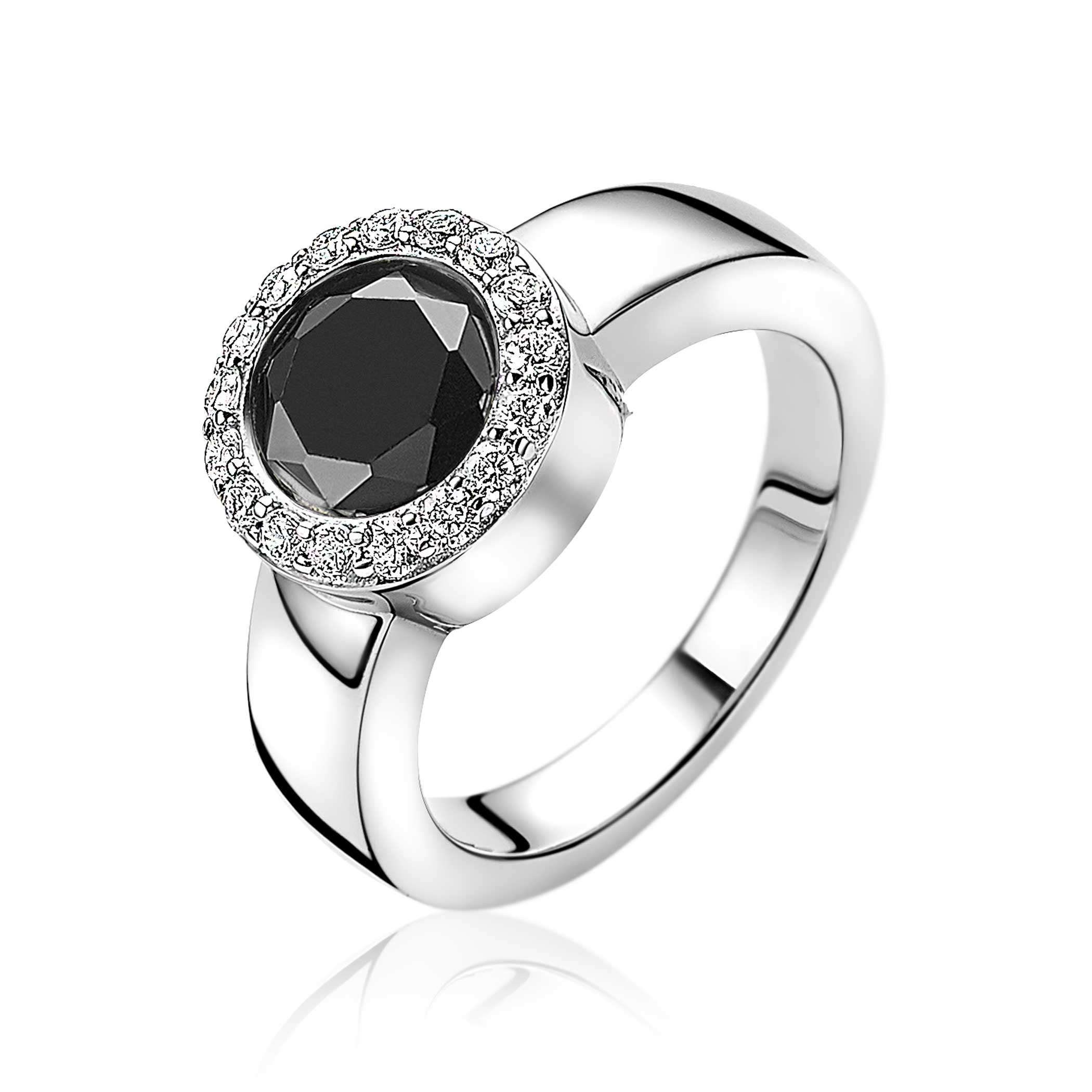 ZINZI silberner Wechselring rund weiß ZIR4