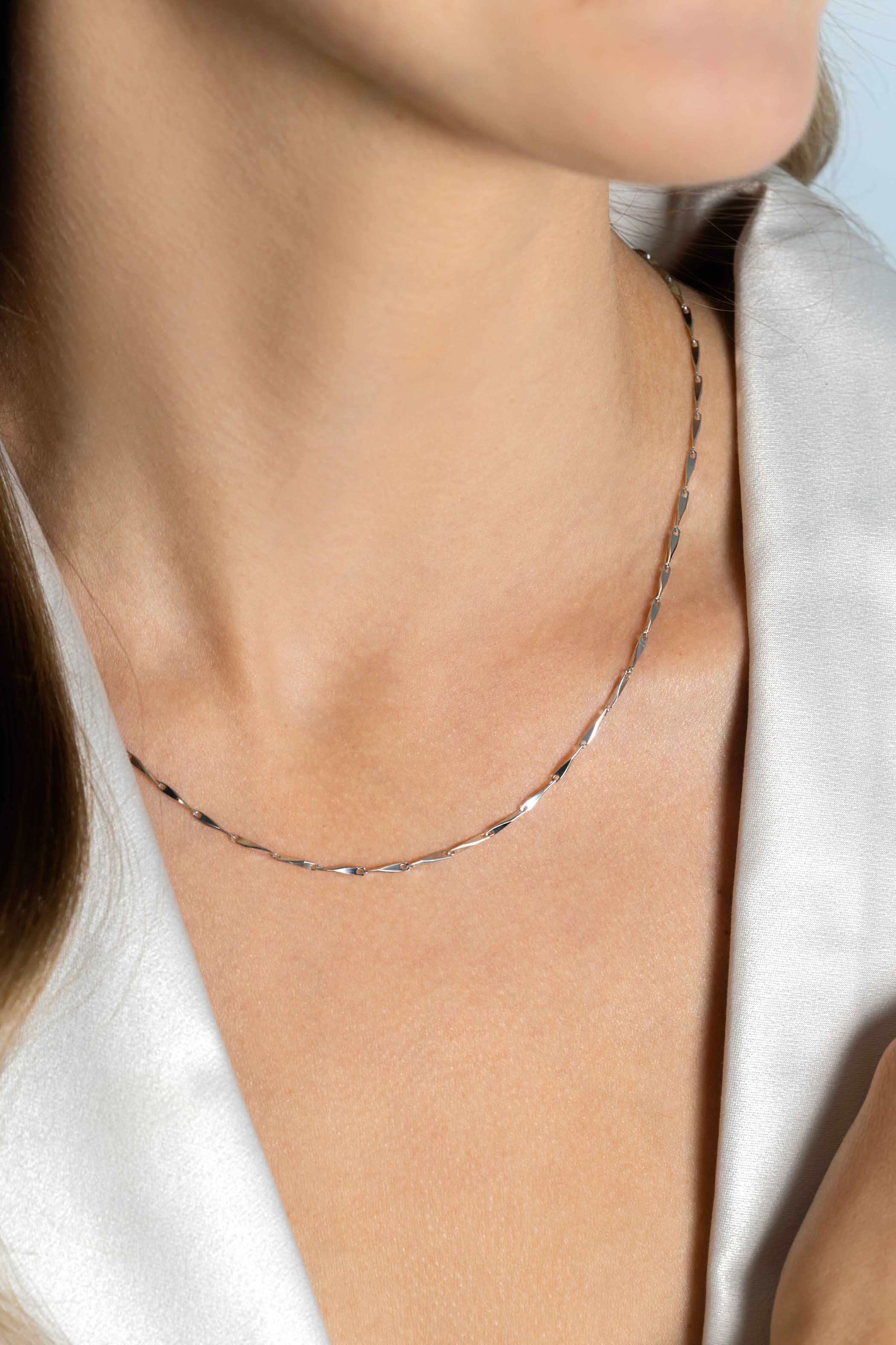 ZINZI zlv. collier met gedraaide schakels 45cm