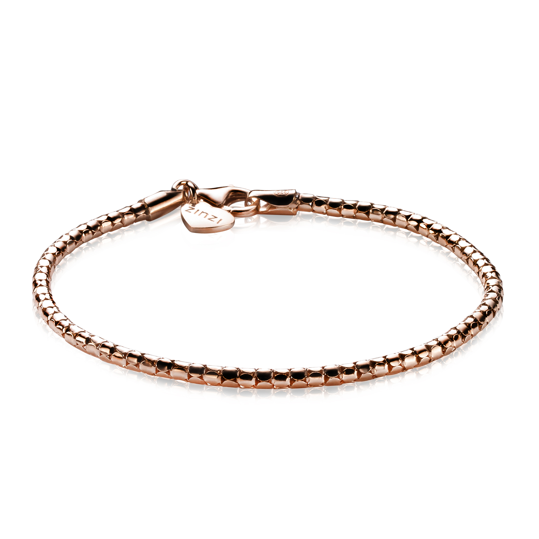 ZINZI silbernes Fantasie Armband rosé vergoldet 19cm ZIA1129R