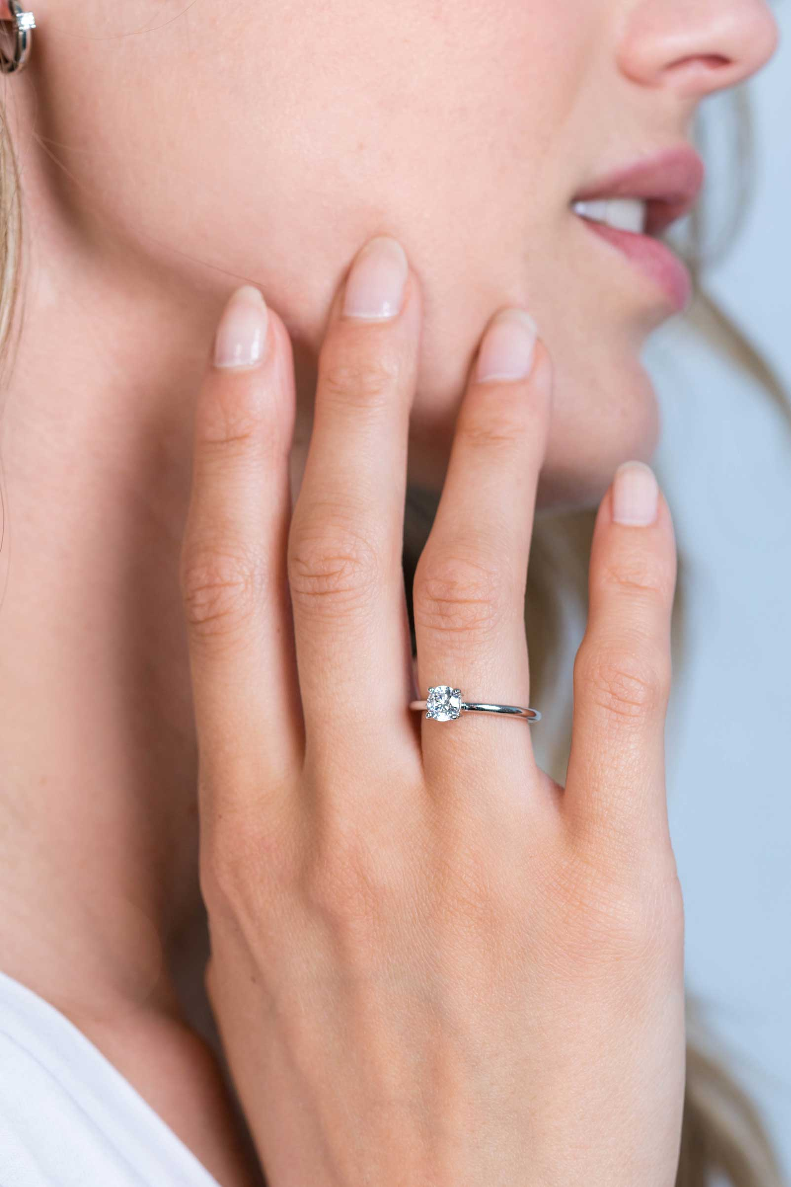 ZINZI silberner Ansteckring rund weiß  ZIR1300