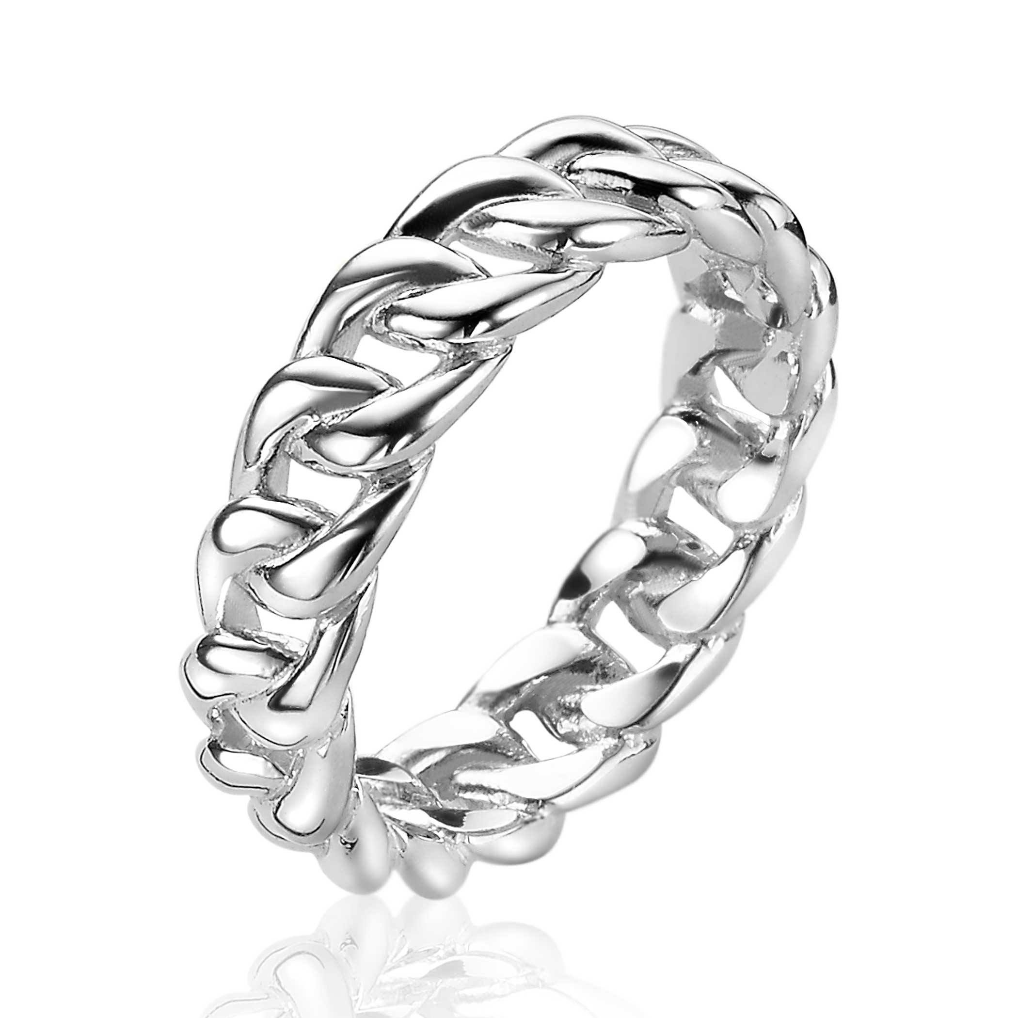 ZINZI silberner Ring Gourmet Glieder 5,5mm breit ZIR2117