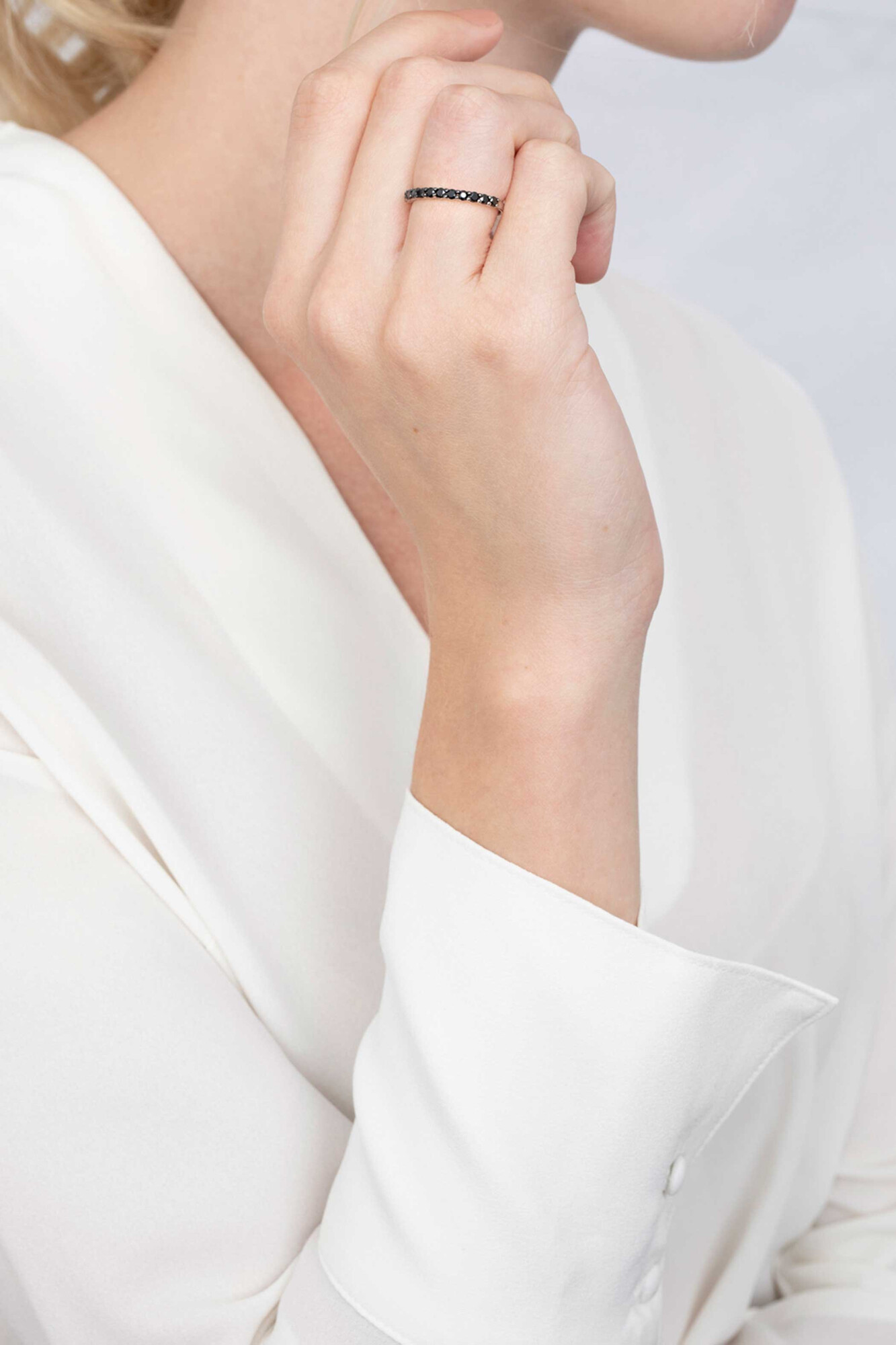 ZINZI silberner Ring schwarz ZIR827Z