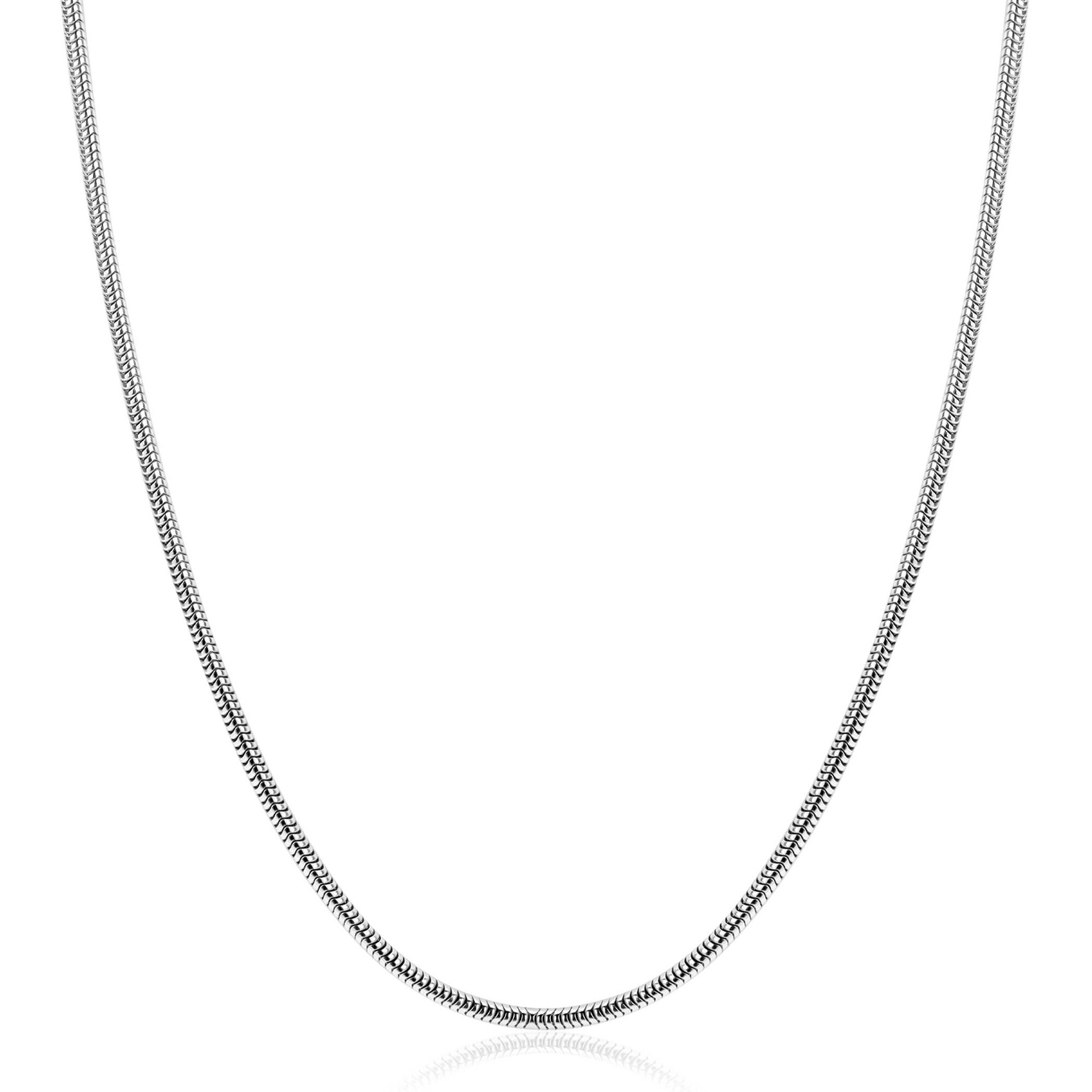 ZINZI zlv. slangen collier rond 2mm 42+3cm