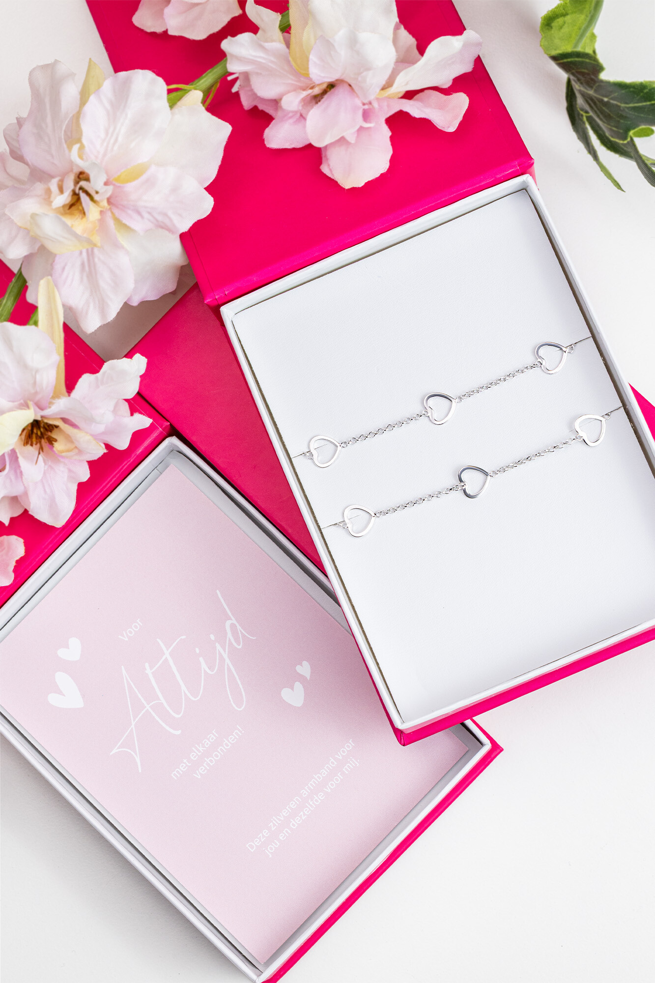 Zinzi Set aus 2 silbernen Armbändern Herz 17-20cm ZIA1188-SET