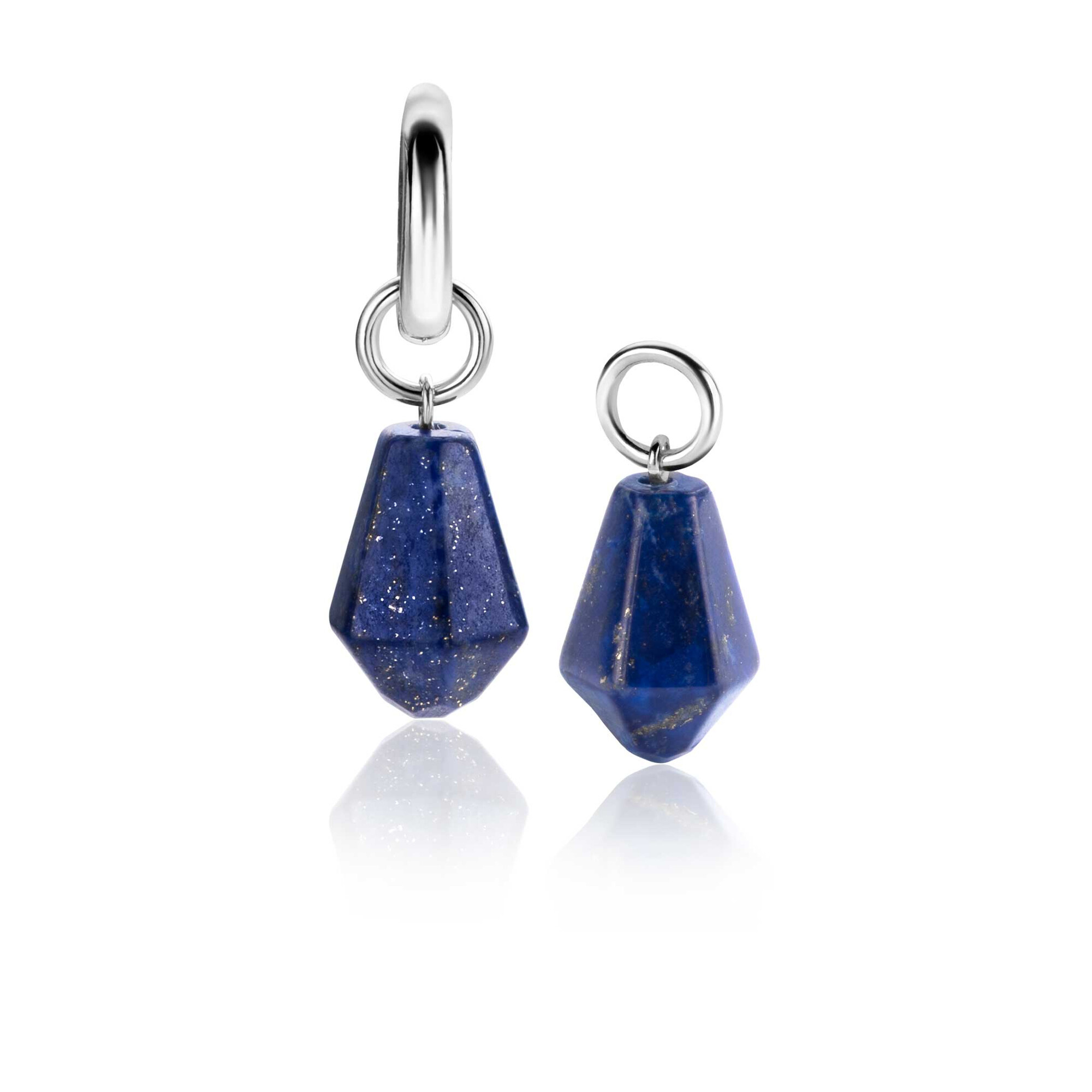 ZINZI zlv. oorbedels pegels lapis lazuli zlv.oog