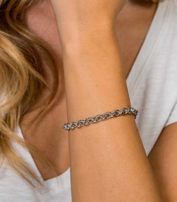 ZINZI silbernes Jasseron-Armband 6,5mm breit ZIA1729