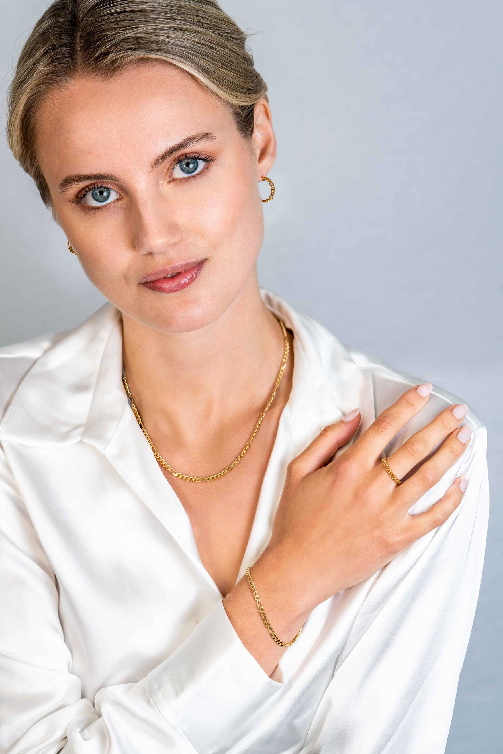 ZINZI zlv. armband gg. verg. figaro schakels 3.5mm