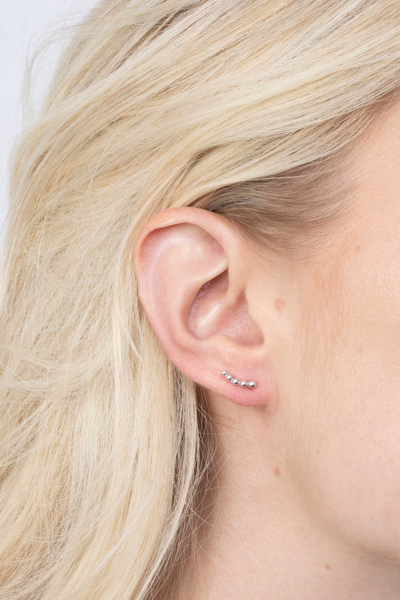 ZINZI silberne Ohrstecker mit Welle von Kugeln 10mm ZIO2090