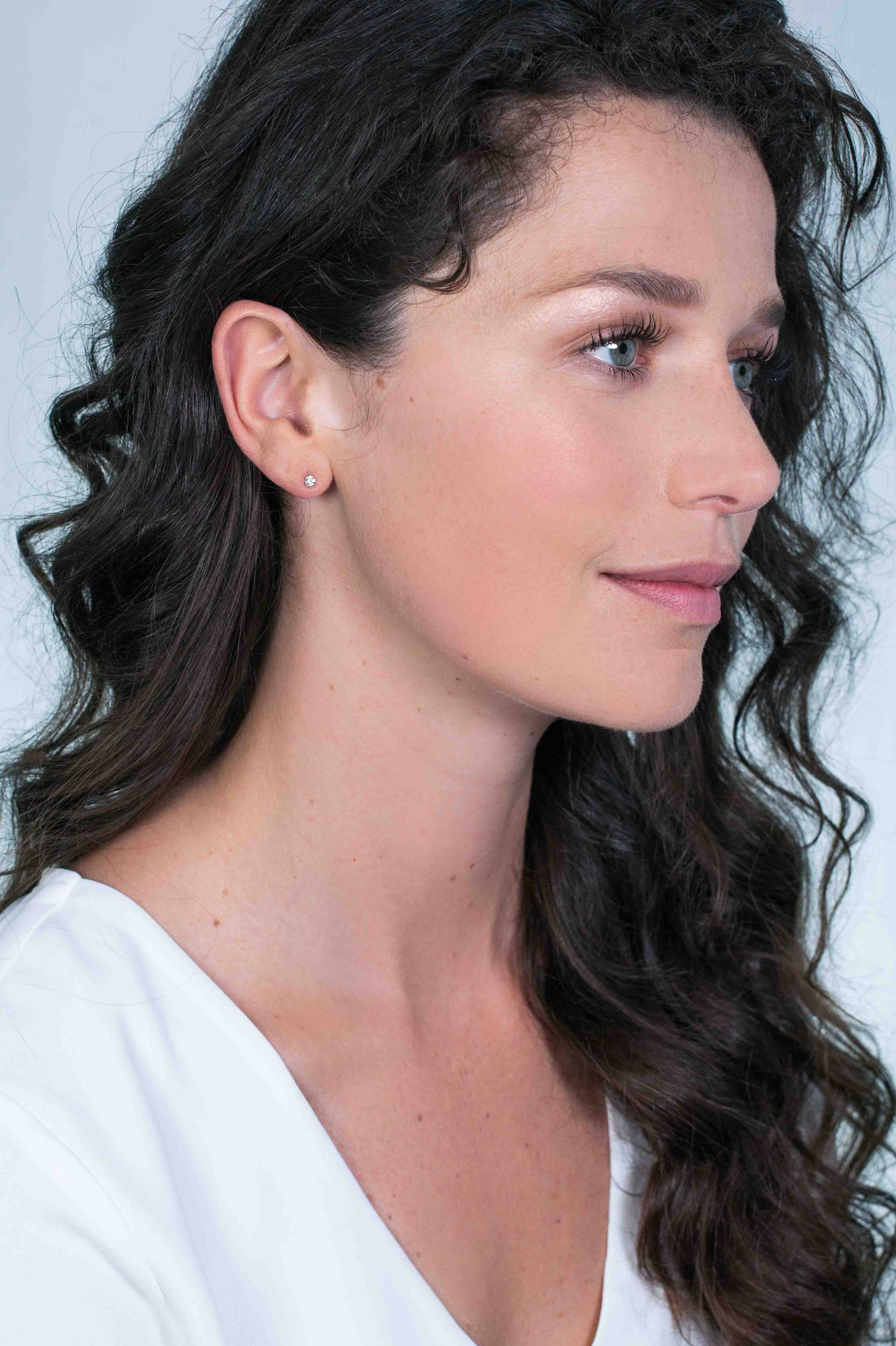 ZINZI silberne Ohrstecker 3,5mm Zirkonia  weiß Chaton Fassung ZIO1983