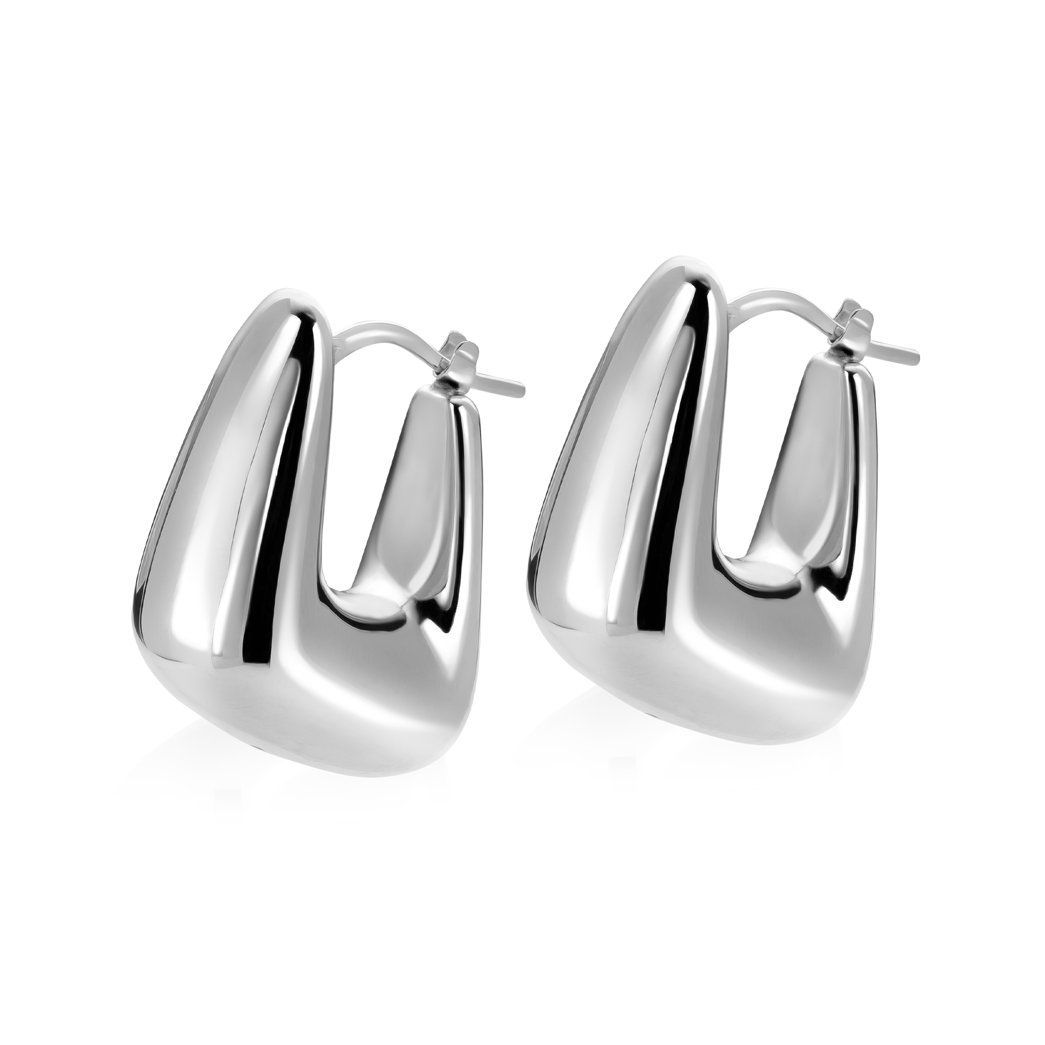 ZINZI zlv. oorringen scheve rechthoek breed