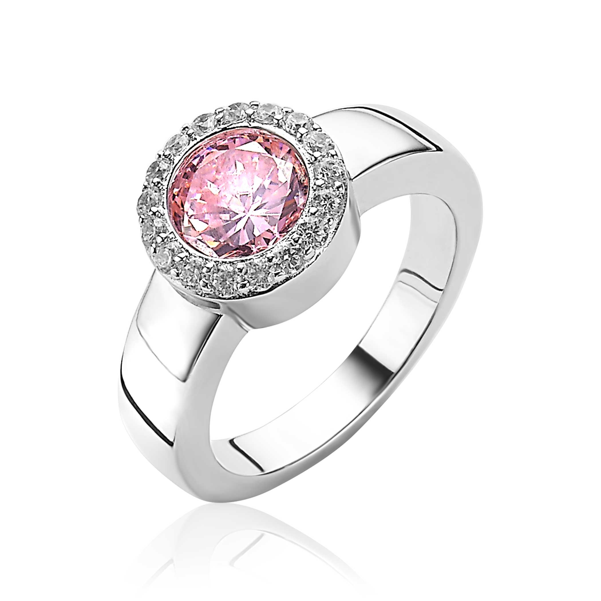 ZINZI silberner Wechselring rund weiß ZIR4