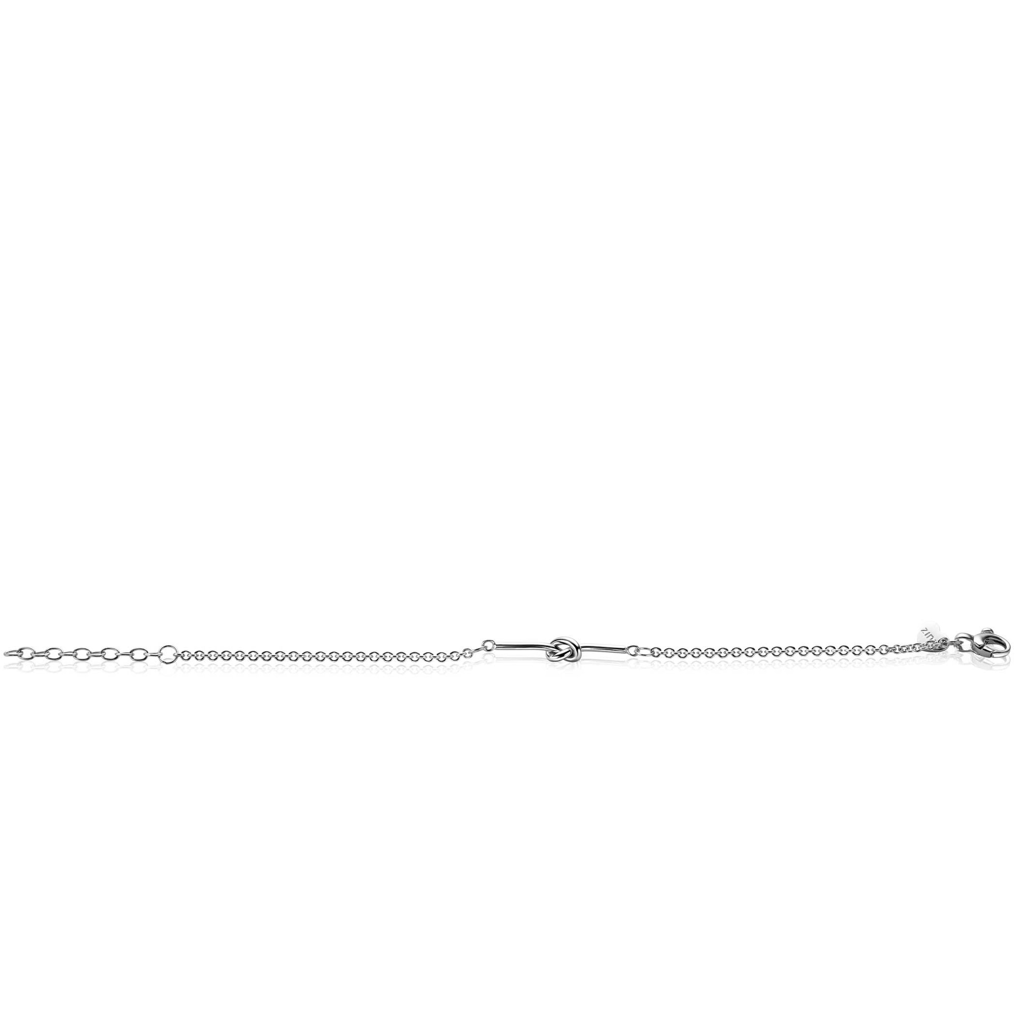 ZINZI Silber Jasseron-Armband mit Stäbchen und Knoten 17-20cm ZIA-BF99