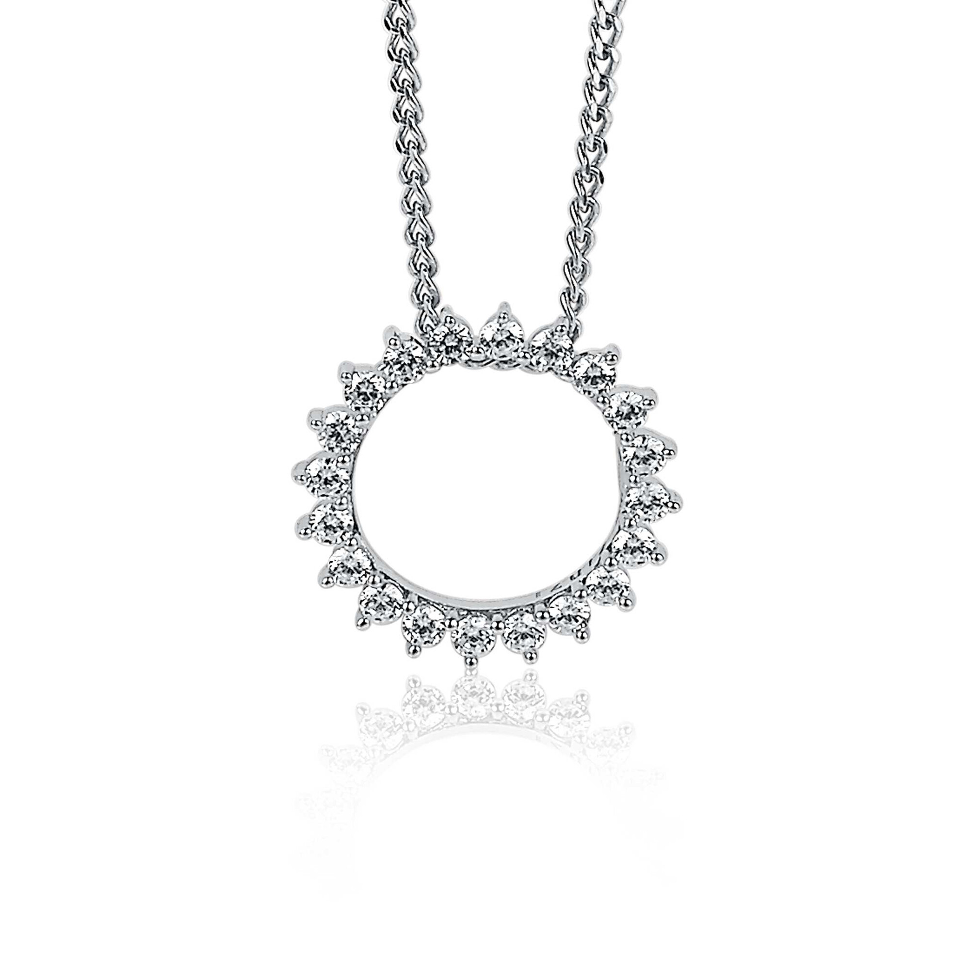 ZINZI silberner Anhänger Sonne  weiß 18mm ZIH1883