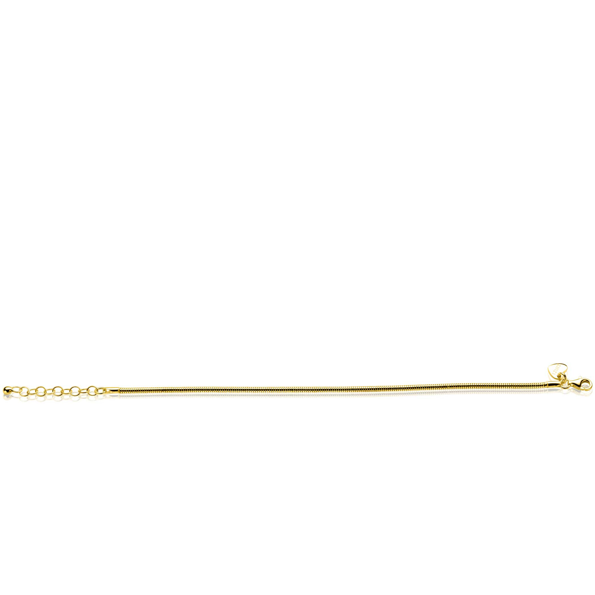 ZINZI zlv. slangen armband gg.verg. rond 2mm