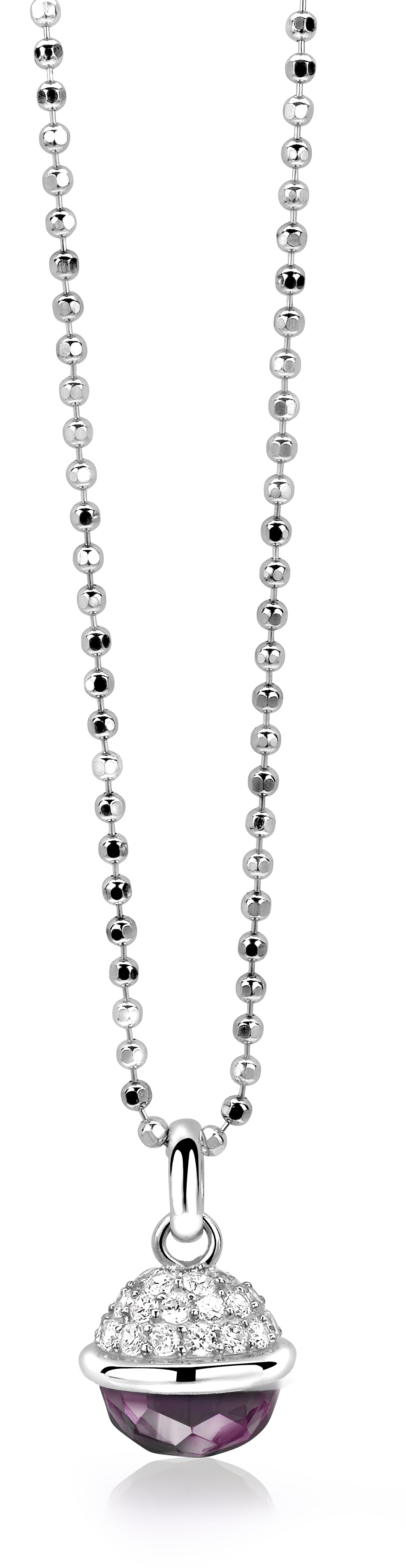 Zinzi silberner Anhänger Kugel violett ZIH991P