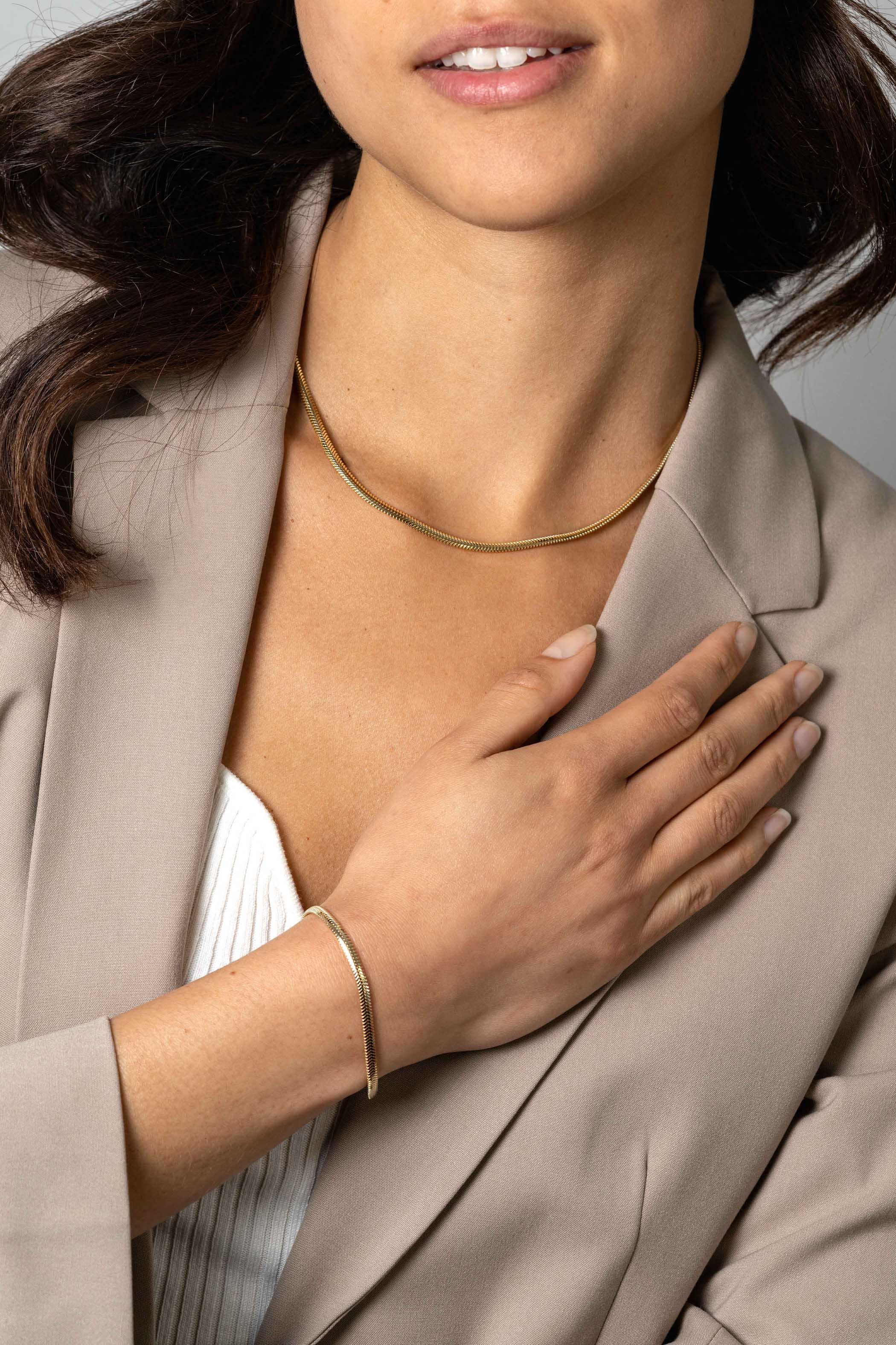 ZINZI zlv. armband gg.verg.platte slang 3.3mm