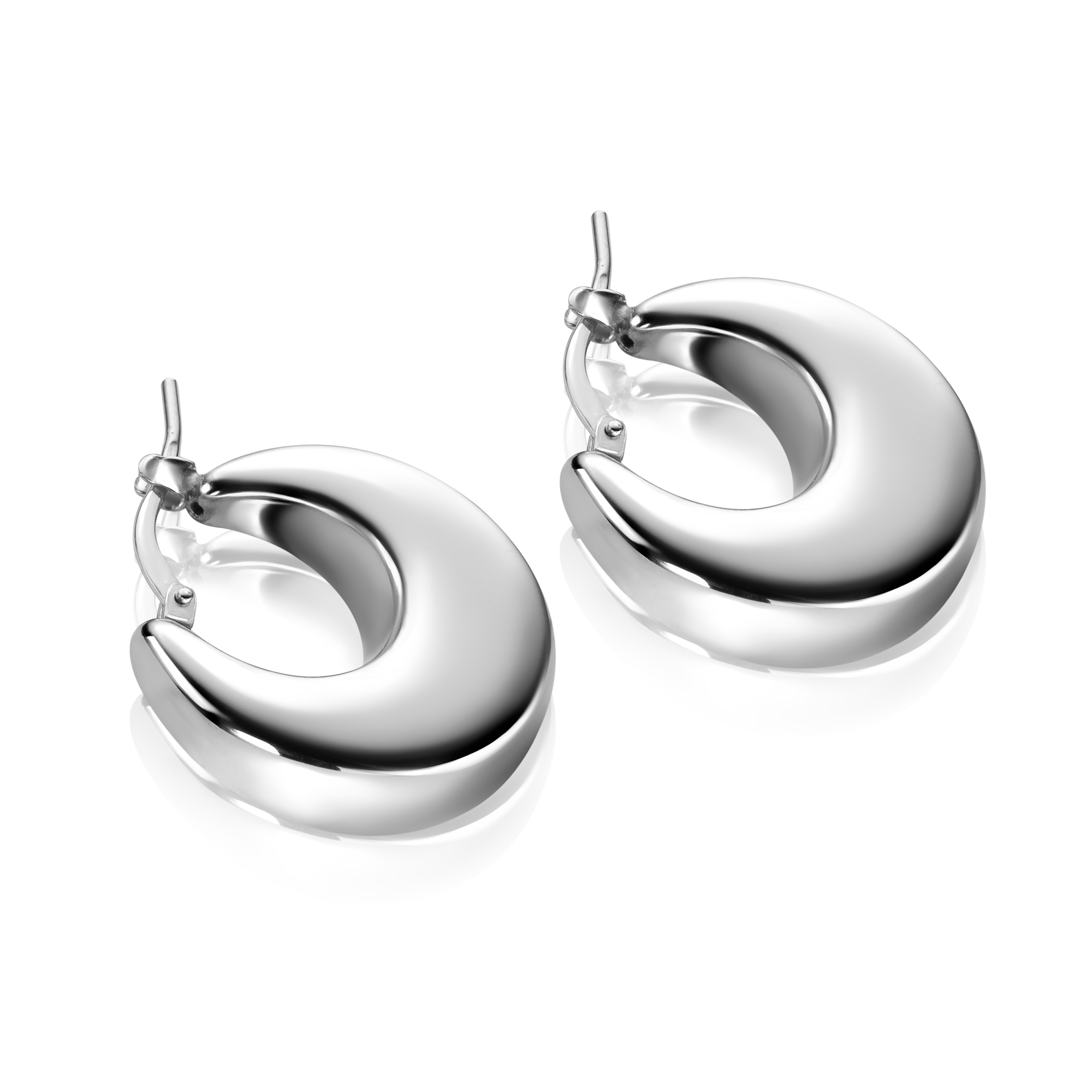 ZINZI zlv. oorringen rond aflopend 22x7.2mm