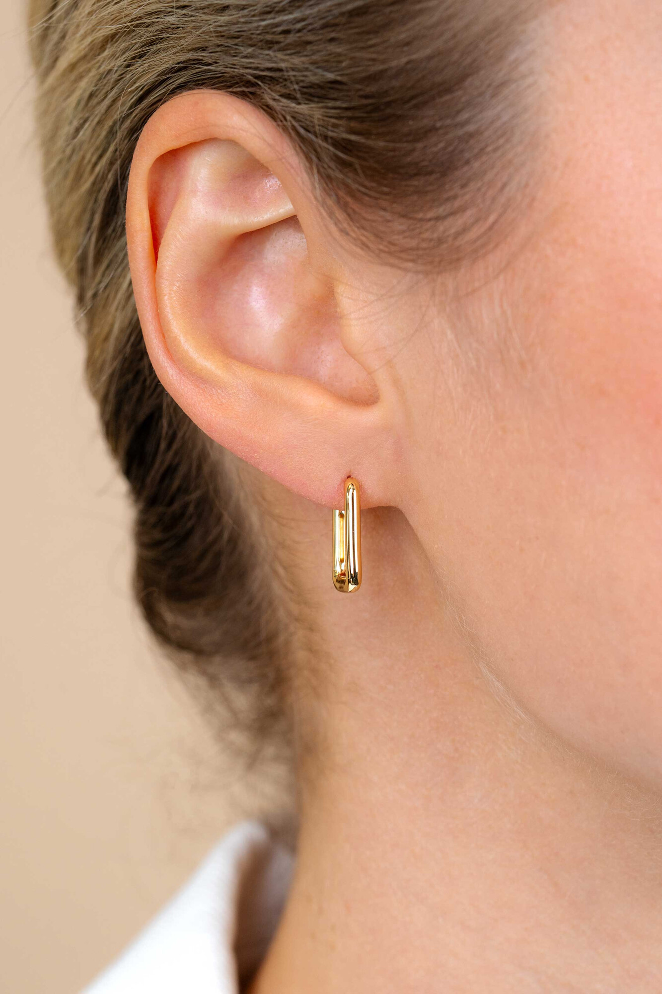 ZINZI silberne Luxus-Ohrringe 14K Gelbgold vergoldet 15x2mm ovale Form ZIO2221G