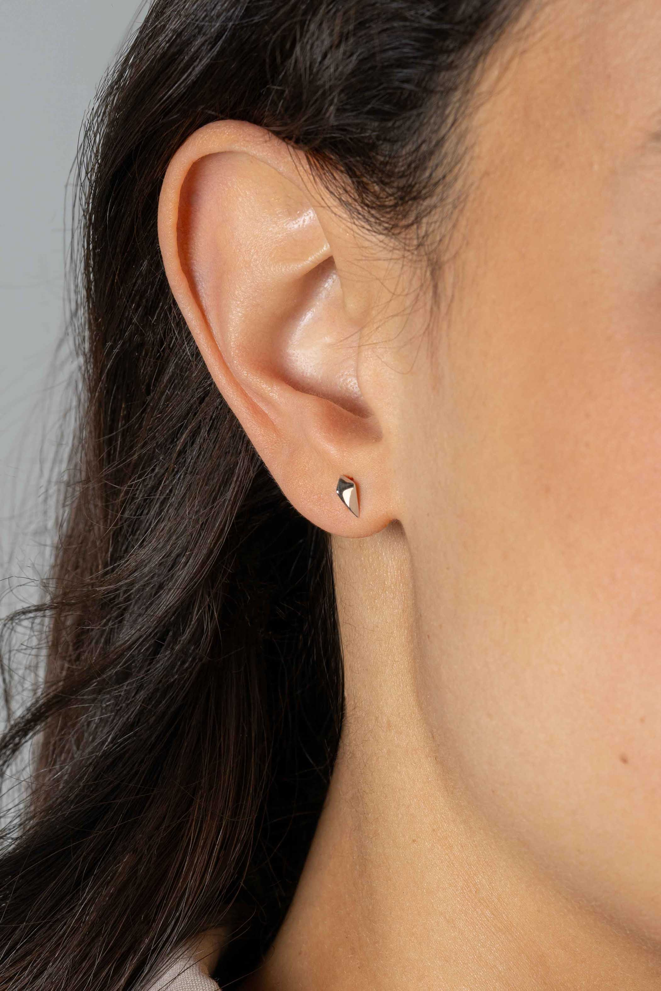 ZINZI zlv. oorknopjes 3-d vliegervorm