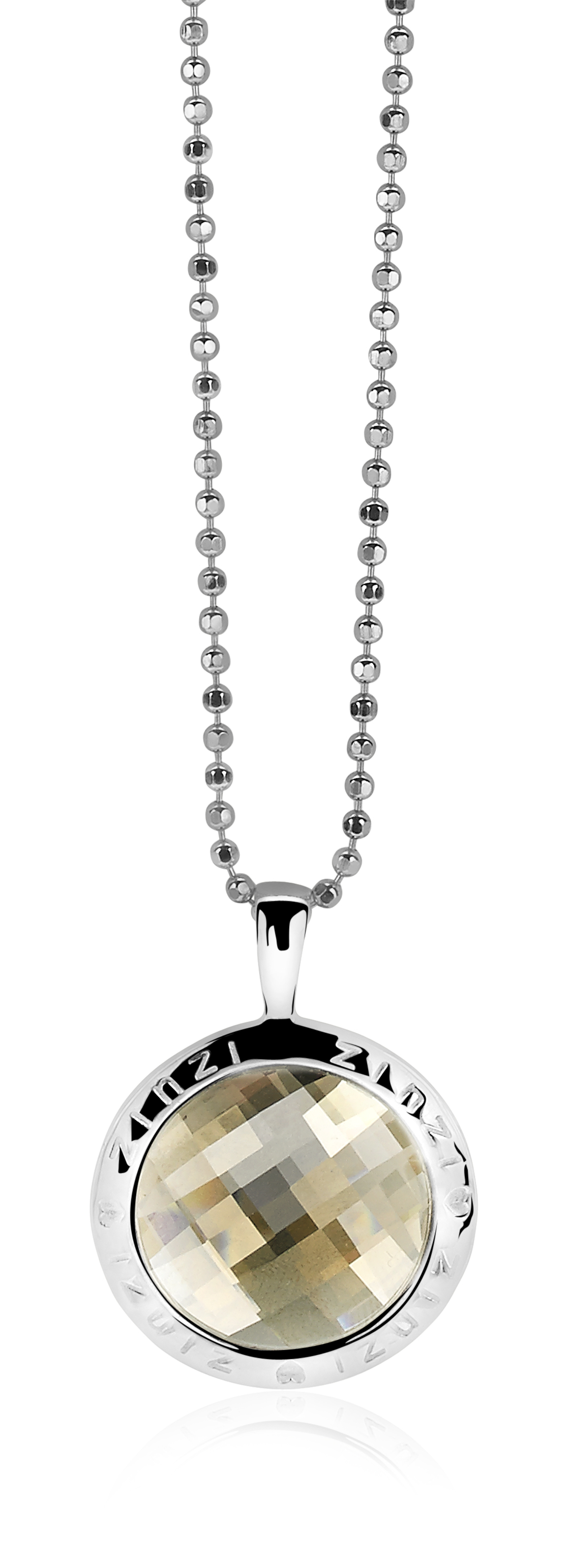 Zinzi silberner runder Anhänger 26mm goldshadow Swarovski ZIH1054