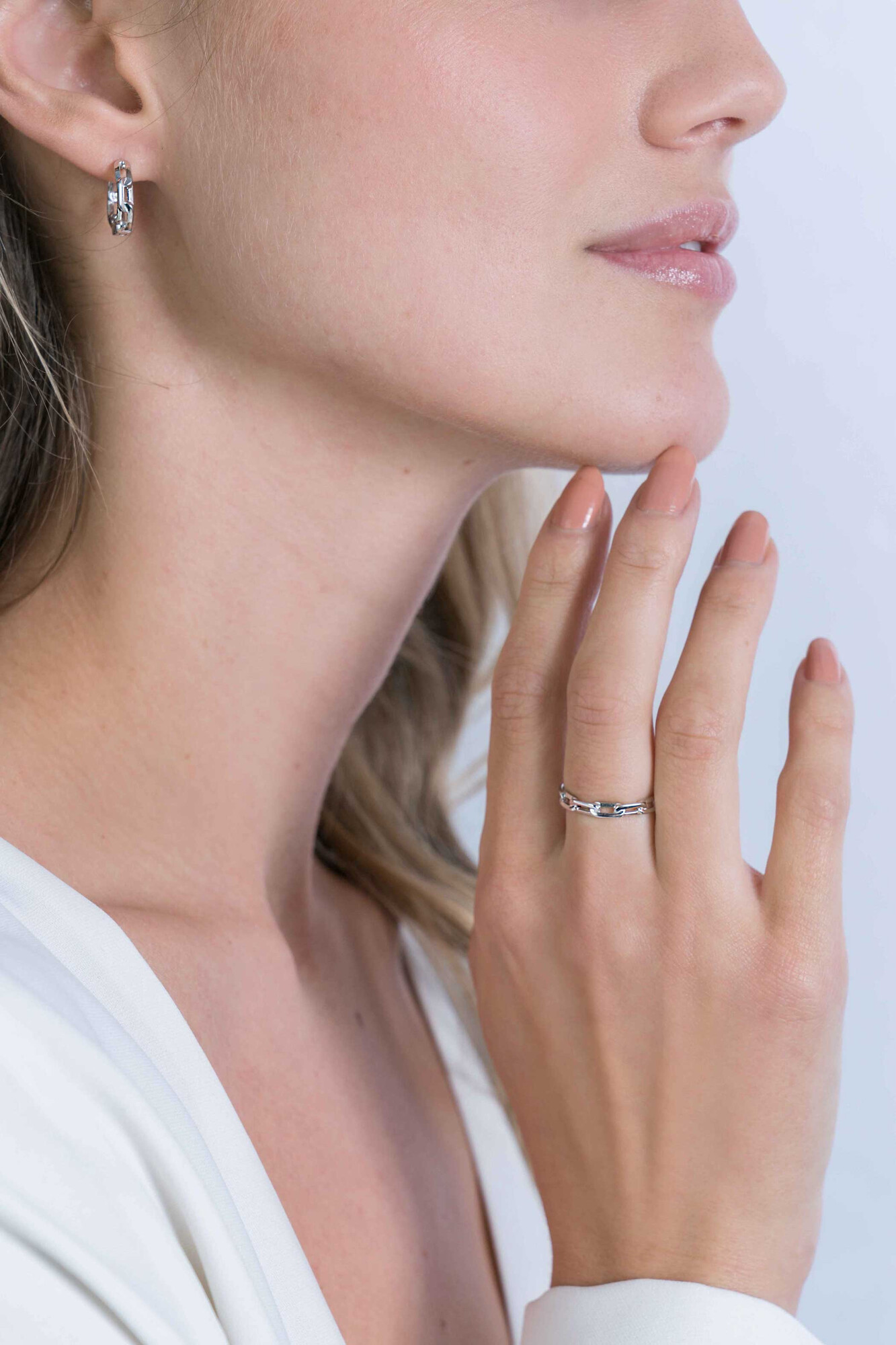 ZINZI silberner Ring mit ovalen Gliedern ZIR2115